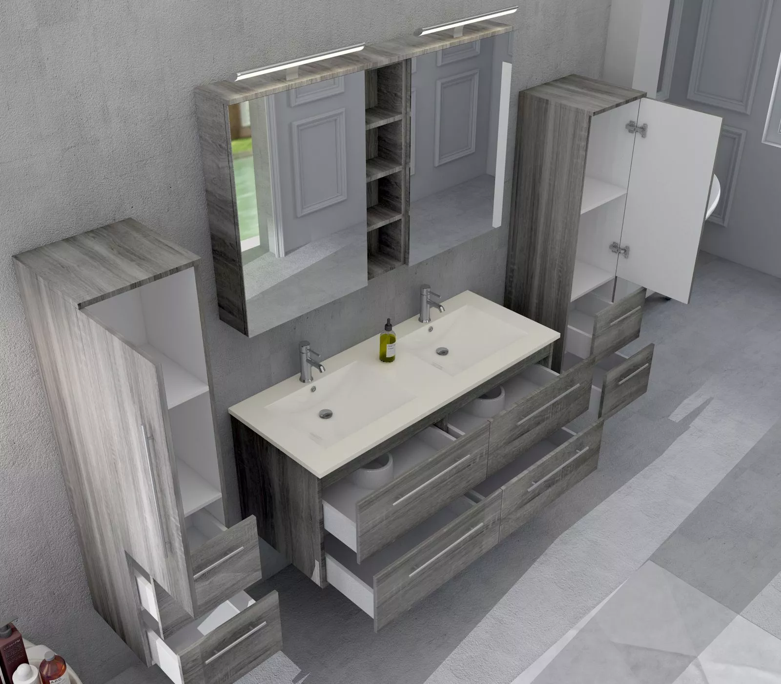 Salle de bains combinée 4 éléments 395141