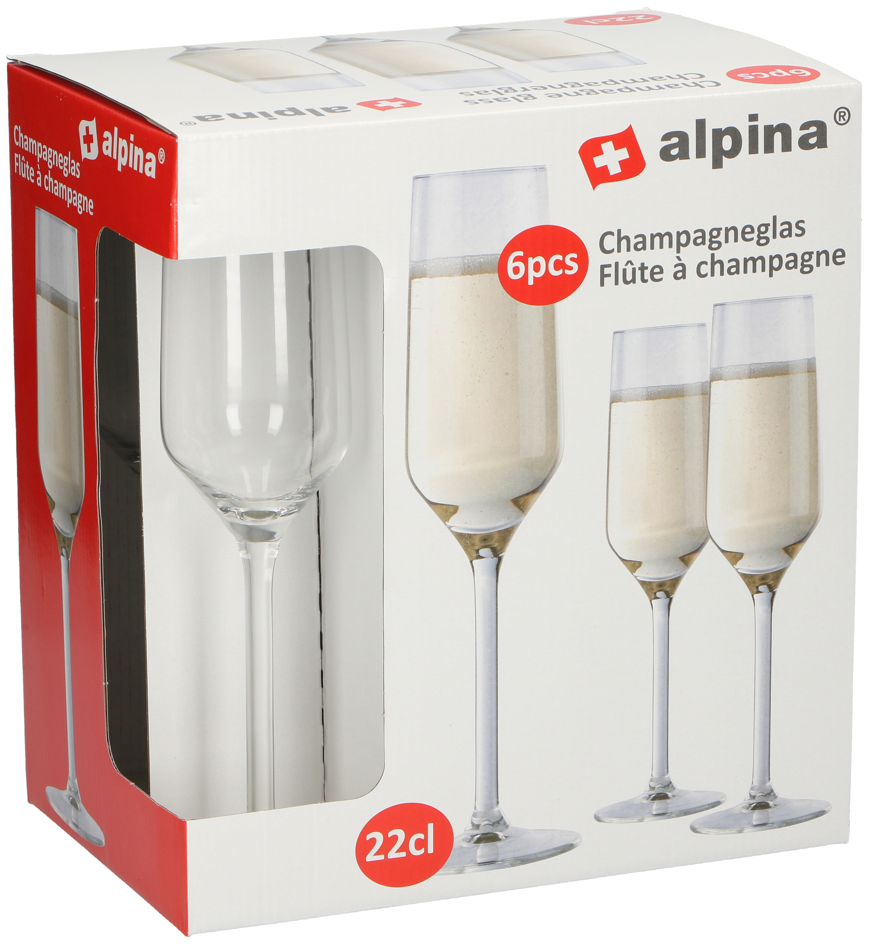 Lot de 6 flûtes à champagne ALPINA Lot de 6 flûtes à champagne ALPINA