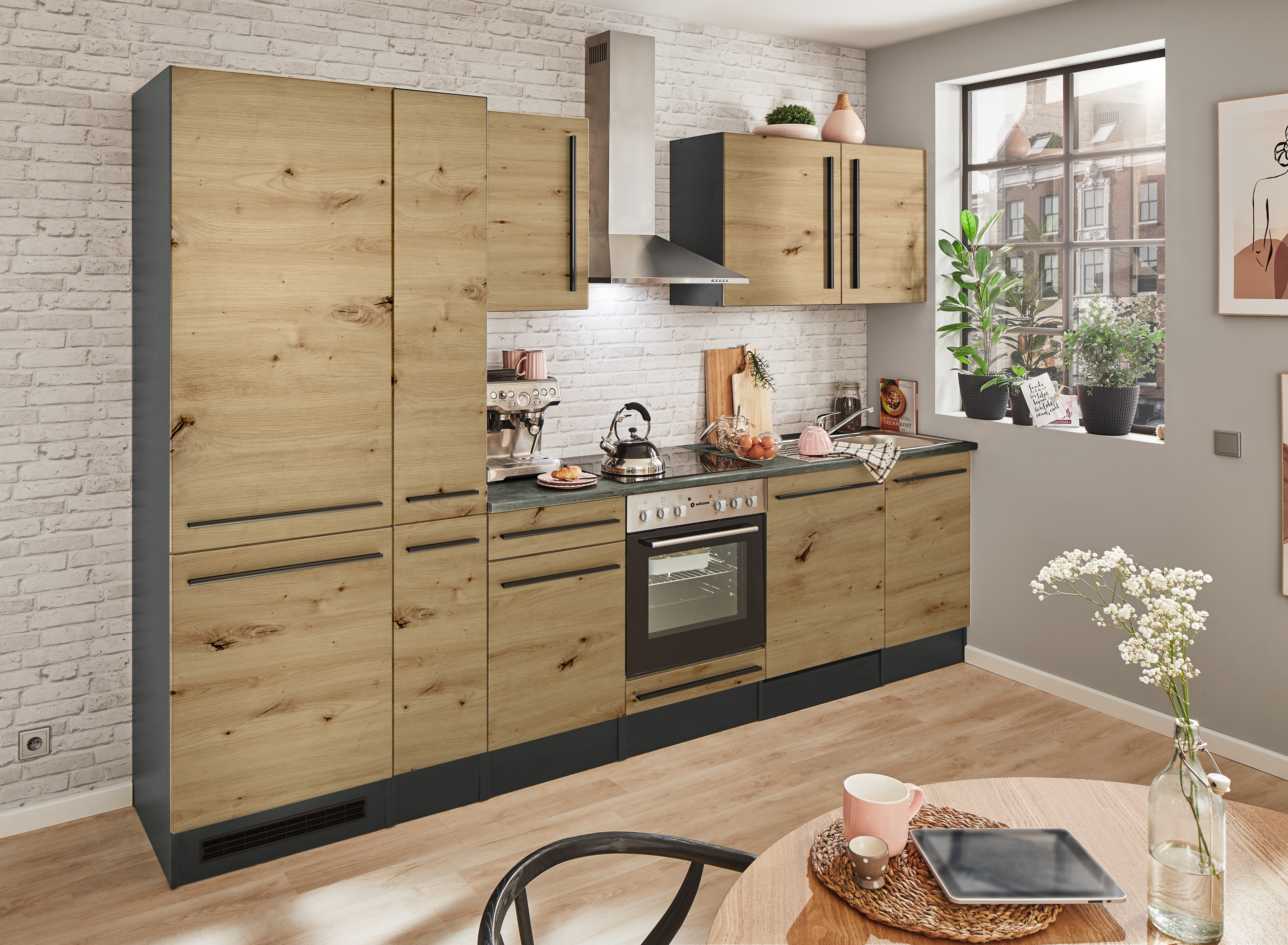 Bloc cuisine avec électroménager JAZZ 8 (bloc cuisine - réfrigérateur - armoire coulissante) III