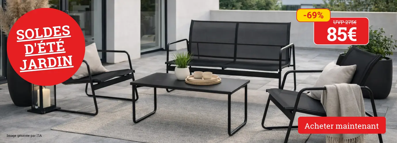 Ensemble de salon de jardin SANZA. Faites des économies MEGA dès maintenant >