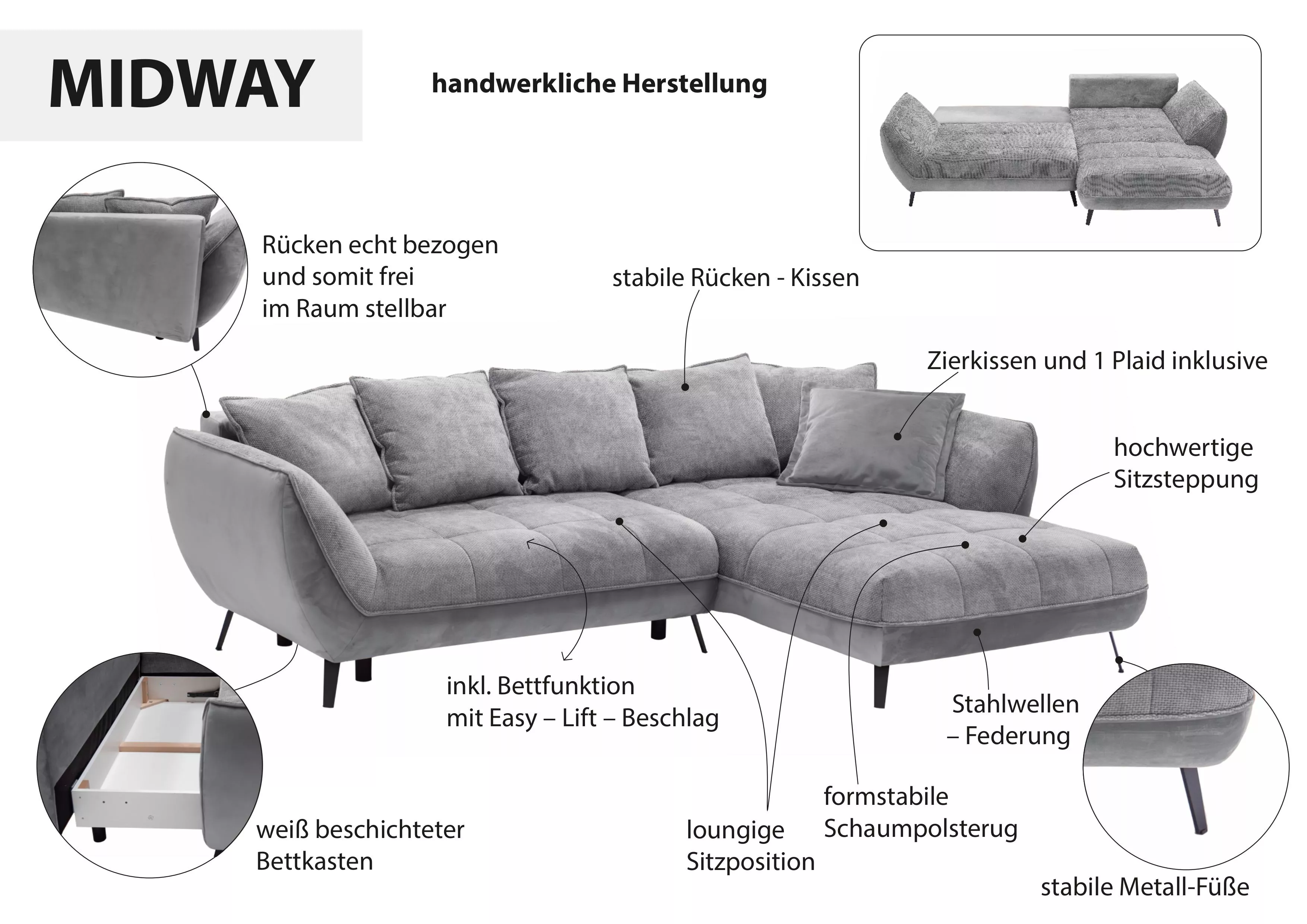 Canapé d'angle convertible MIDWAY