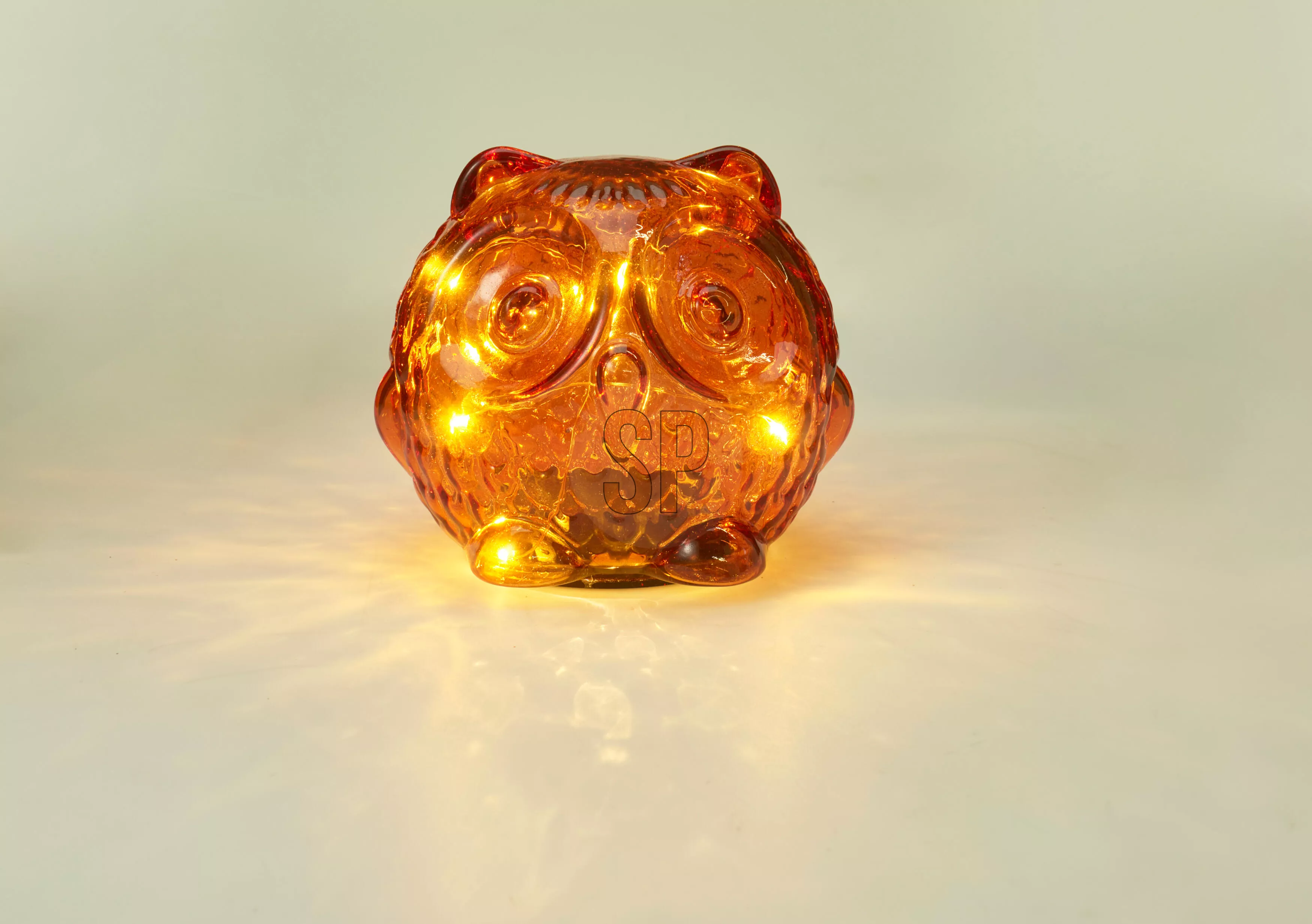 Hibou en verre avec LED HERBST Hibou en verre avec LED HERBST
