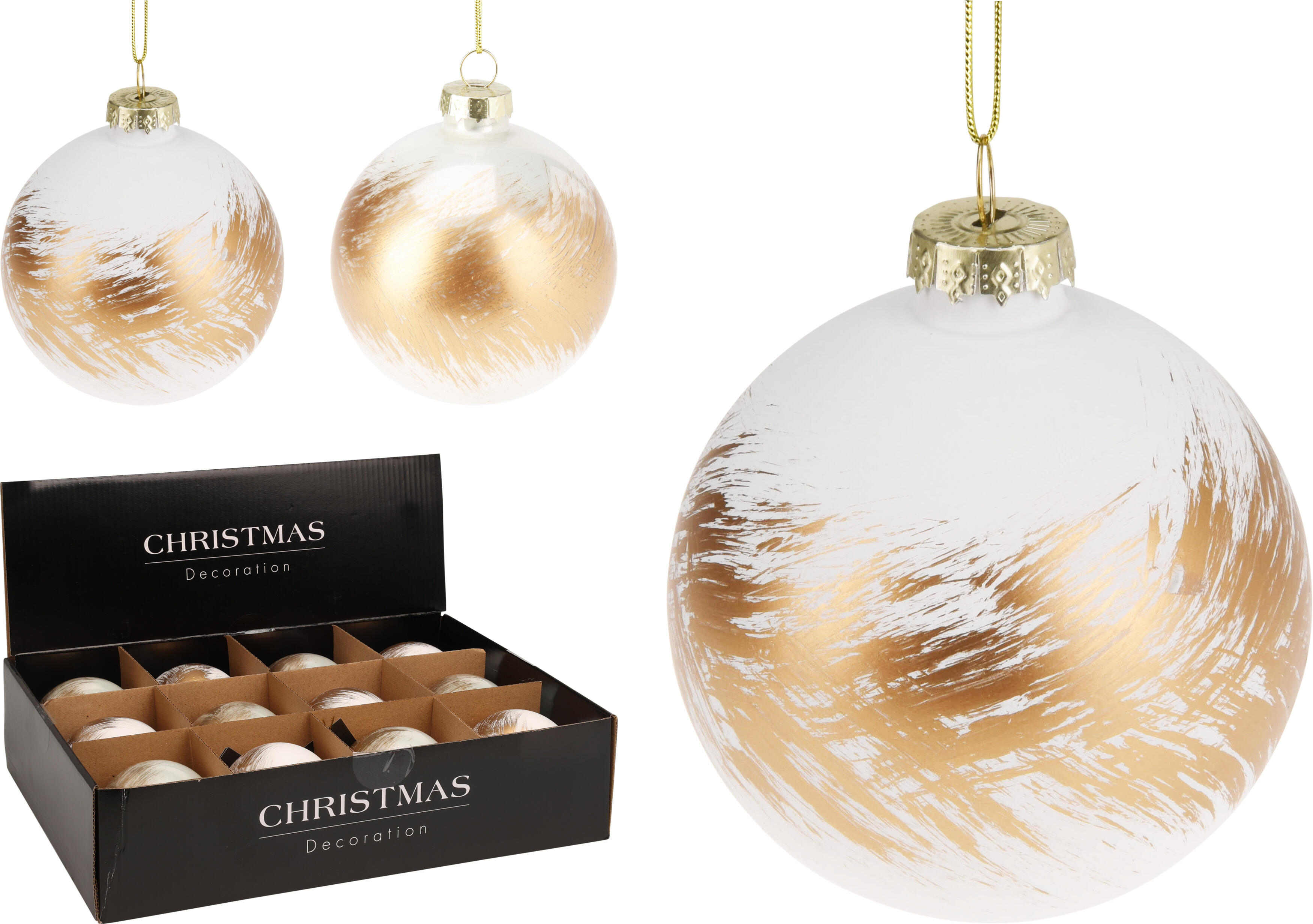 Boule de Noël blanc/or CHRISTMAS
