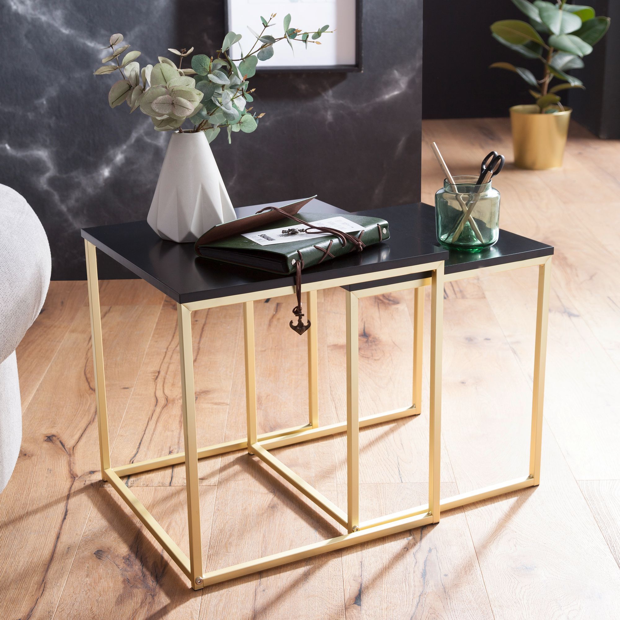 Lot de 2 tables d'appoint LAMPHUN Lot de 2 tables d'appoint LAMPHUN