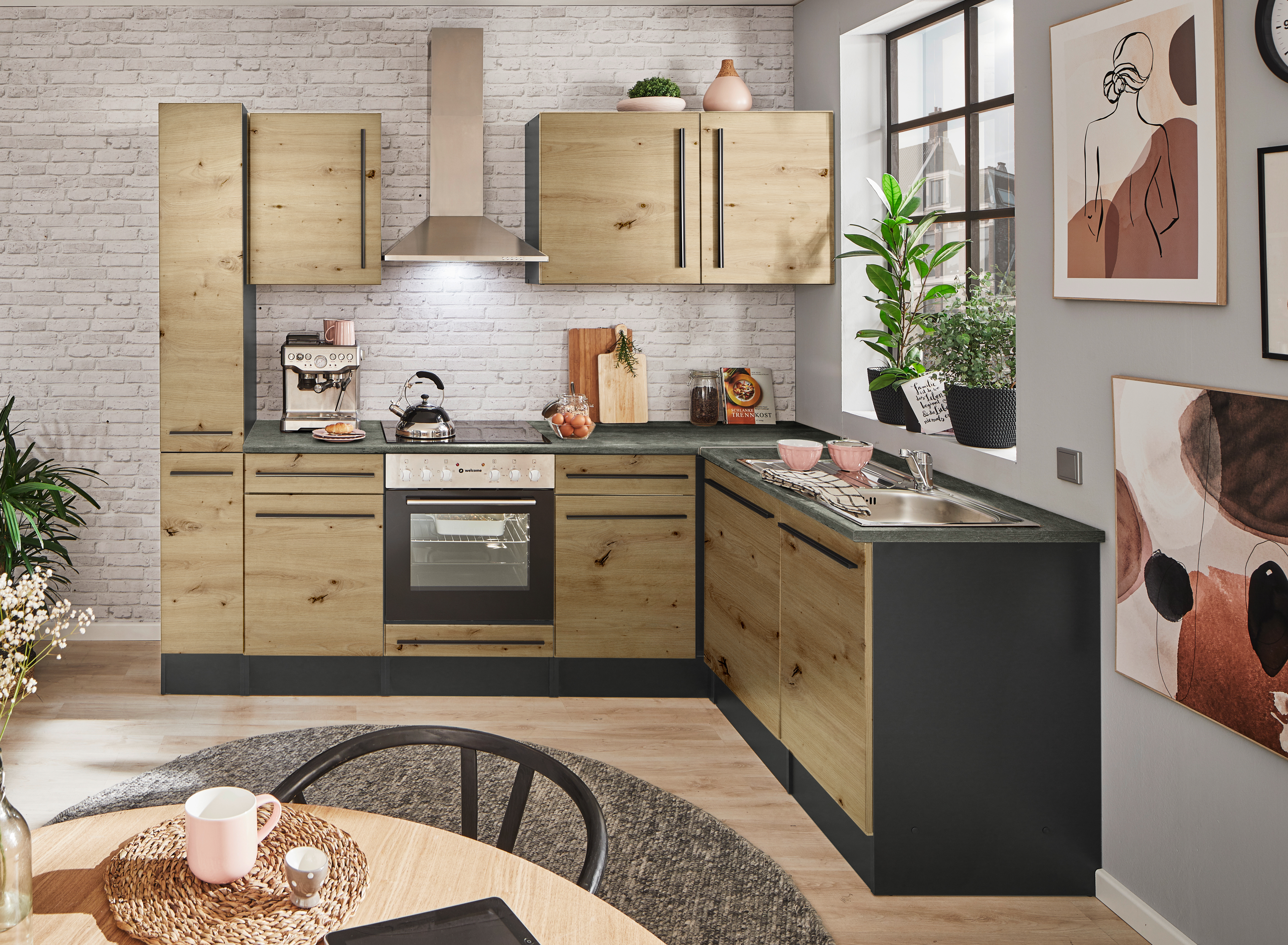 Bloc cuisine avec électroménager JAZZ 8 (cuisine d'angle-armoire coulissante) III