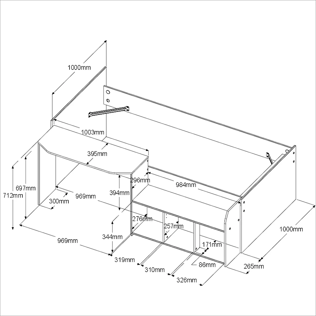 Lit mezzanine JADE 1