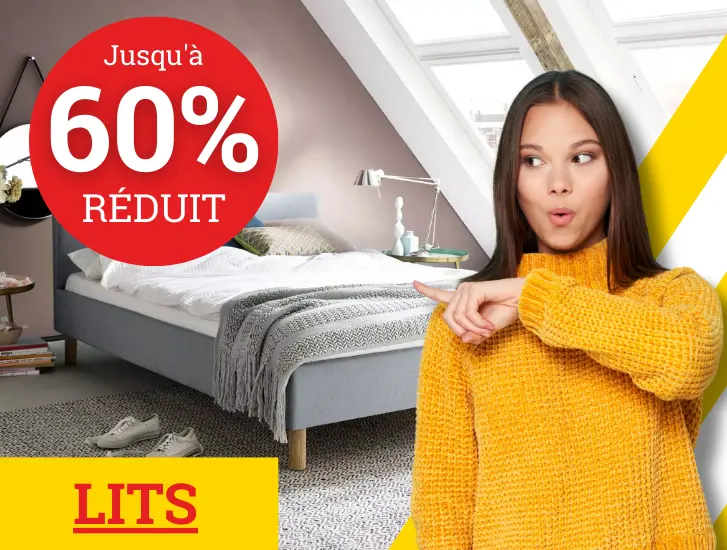 Lits jusqu'à 60% de réduction ! Économisez maintenant Lits jusqu'à 60% de réduction ! Économisez maintenant