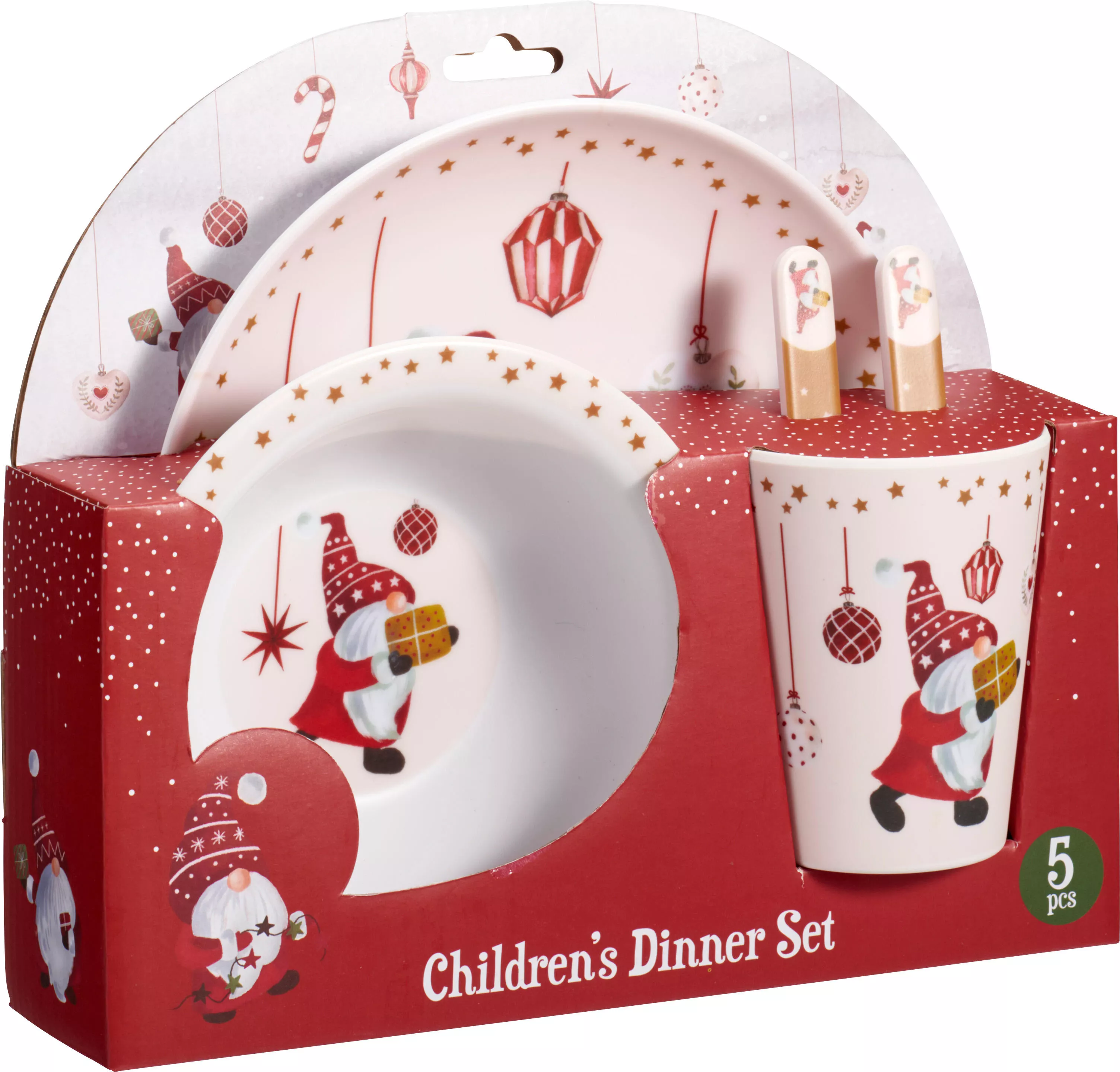 Set vaisselle pour enfant motif lutin 5 pièces CHRISTMAS