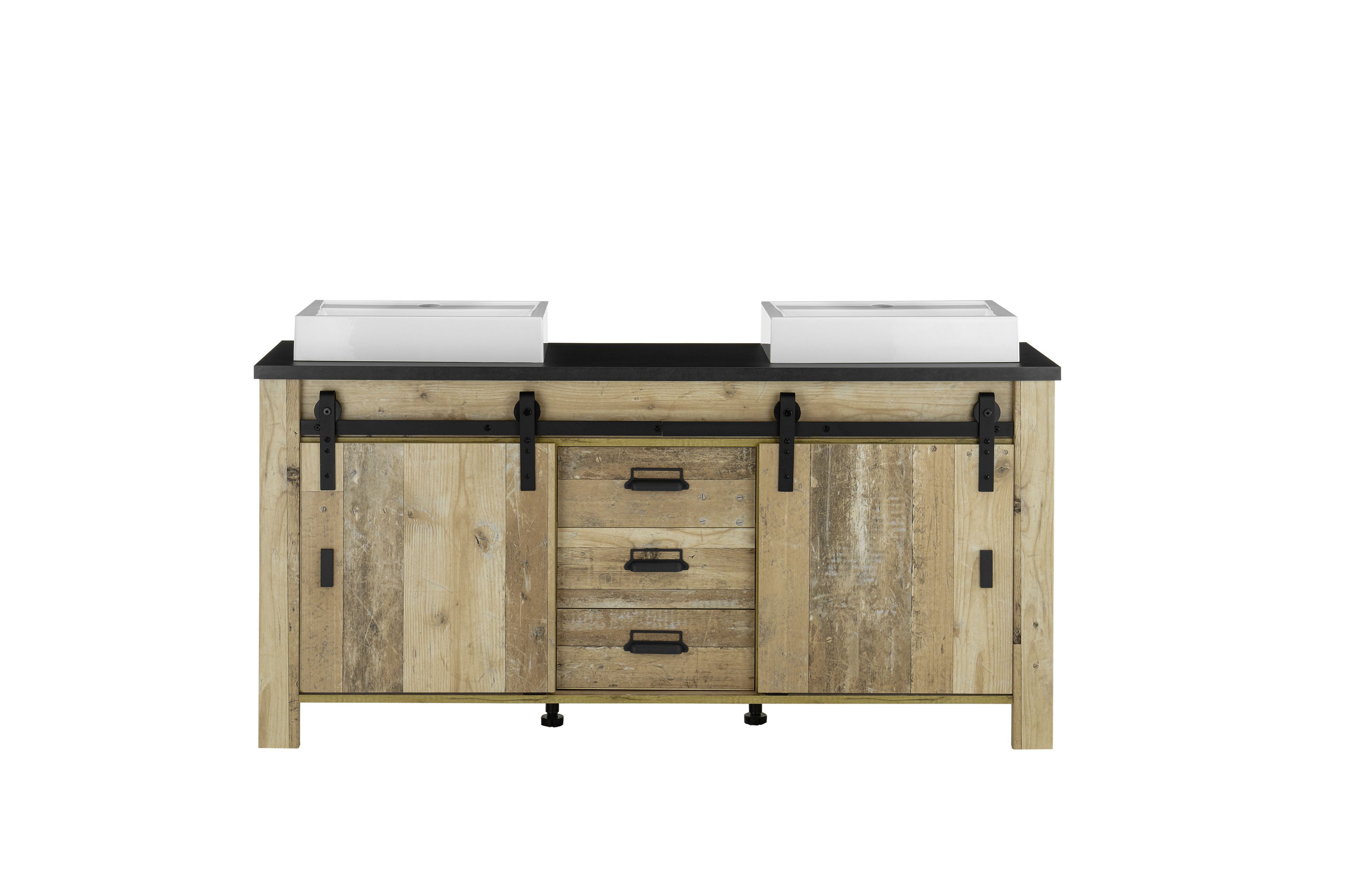 Meuble bas avec double vasque SHERWOOD Meuble bas avec double vasque SHERWOOD