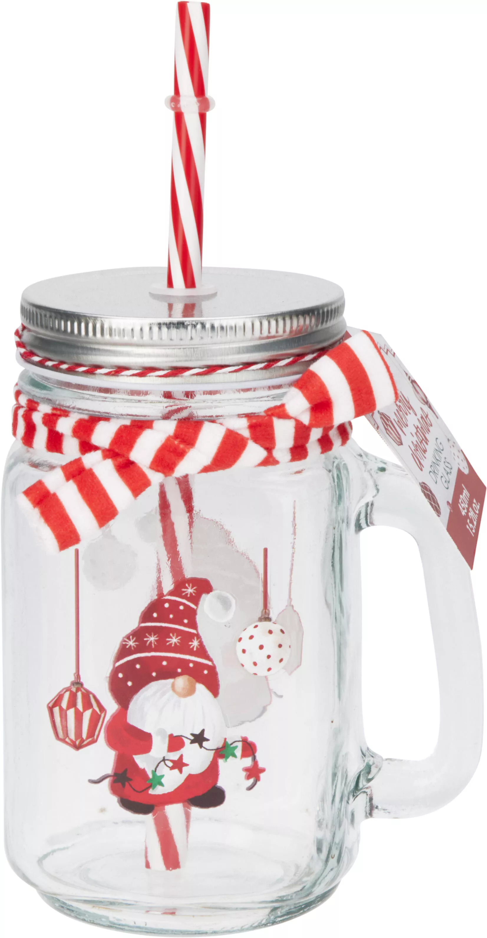 Gobelet avec paille motif lutin CHRISTMAS