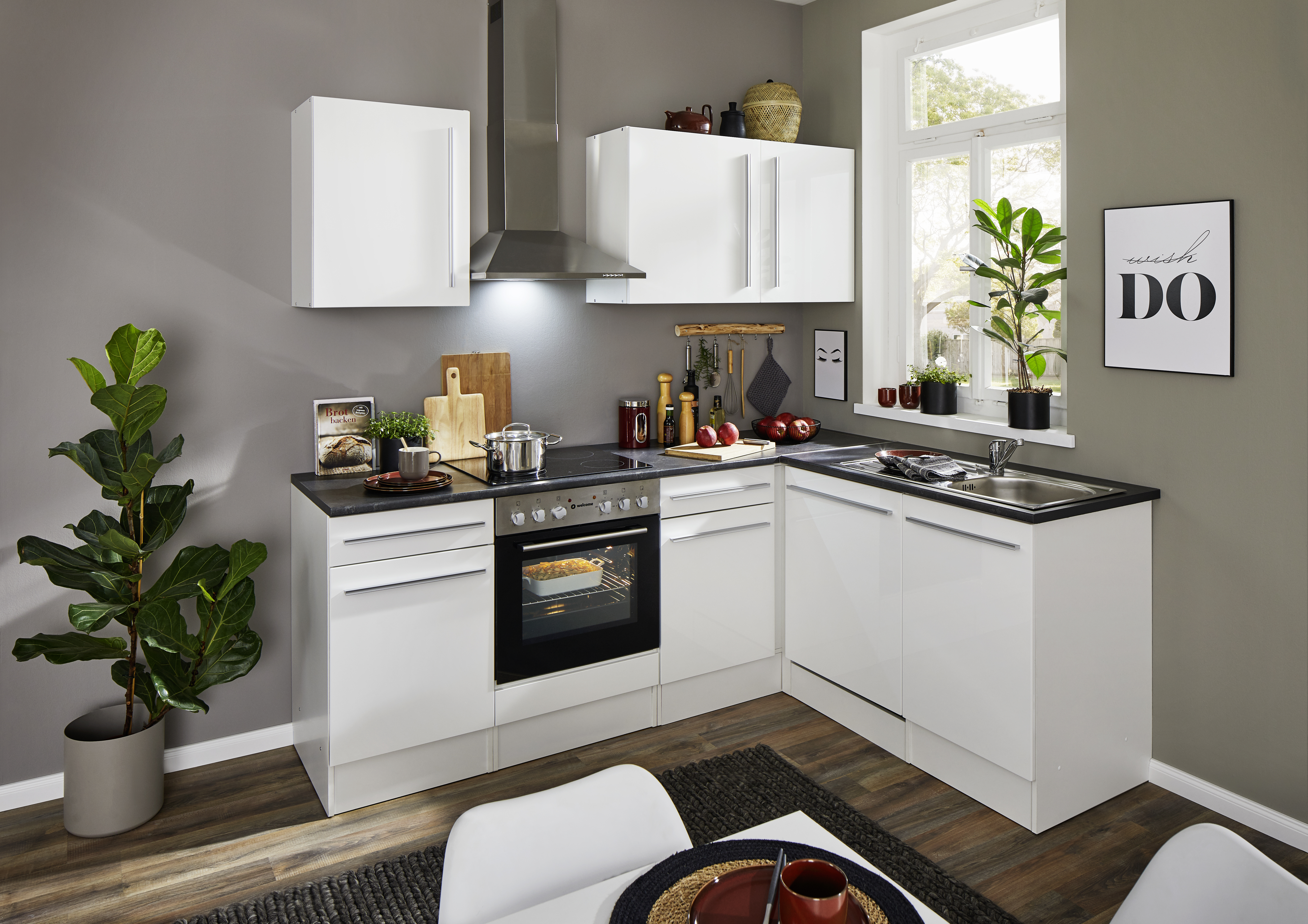 Bloc cuisine avec électroménager JAZZ 8 (cuisine d'angle) I
