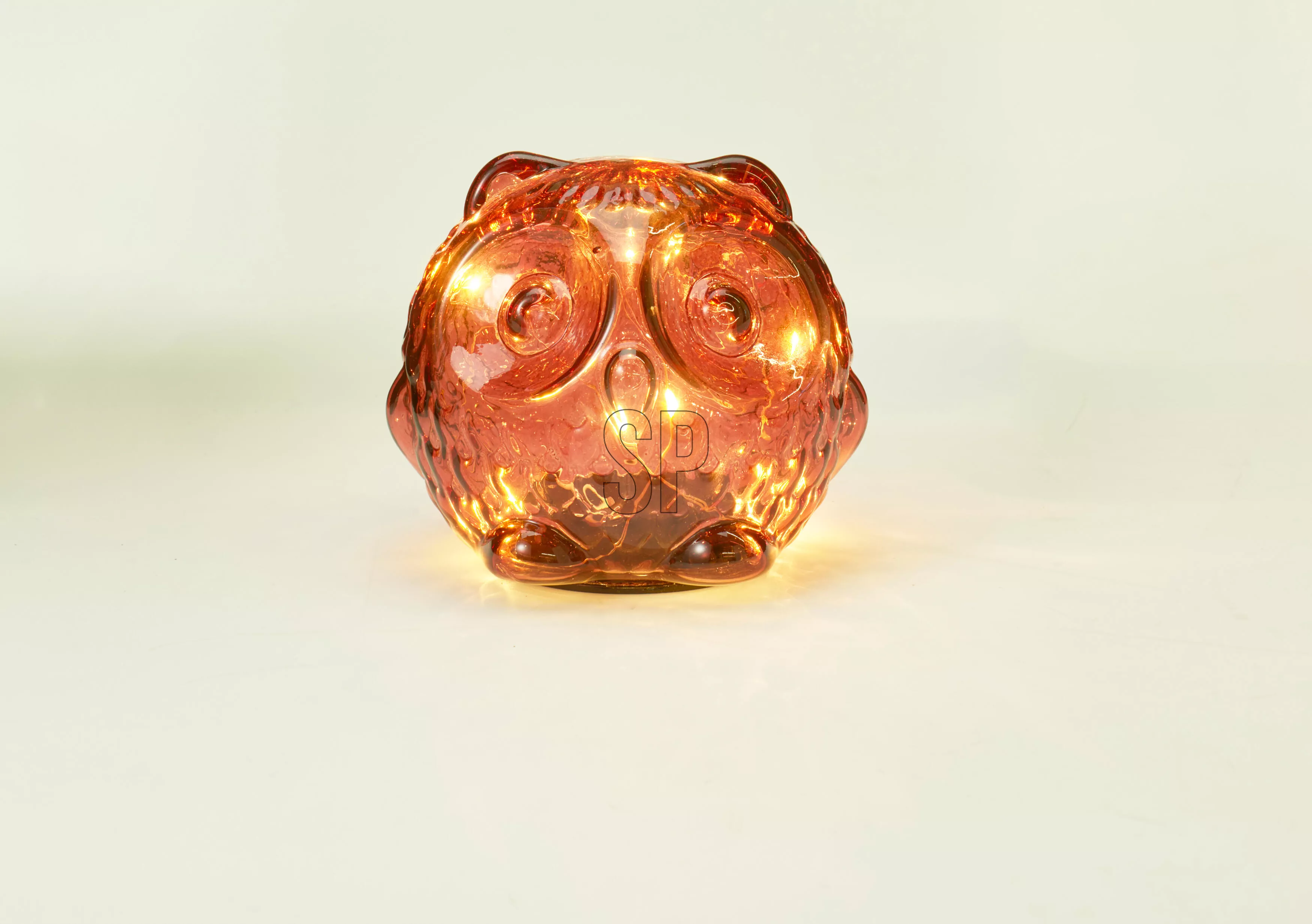 Hibou en verre avec LED HERBST Hibou en verre avec LED HERBST