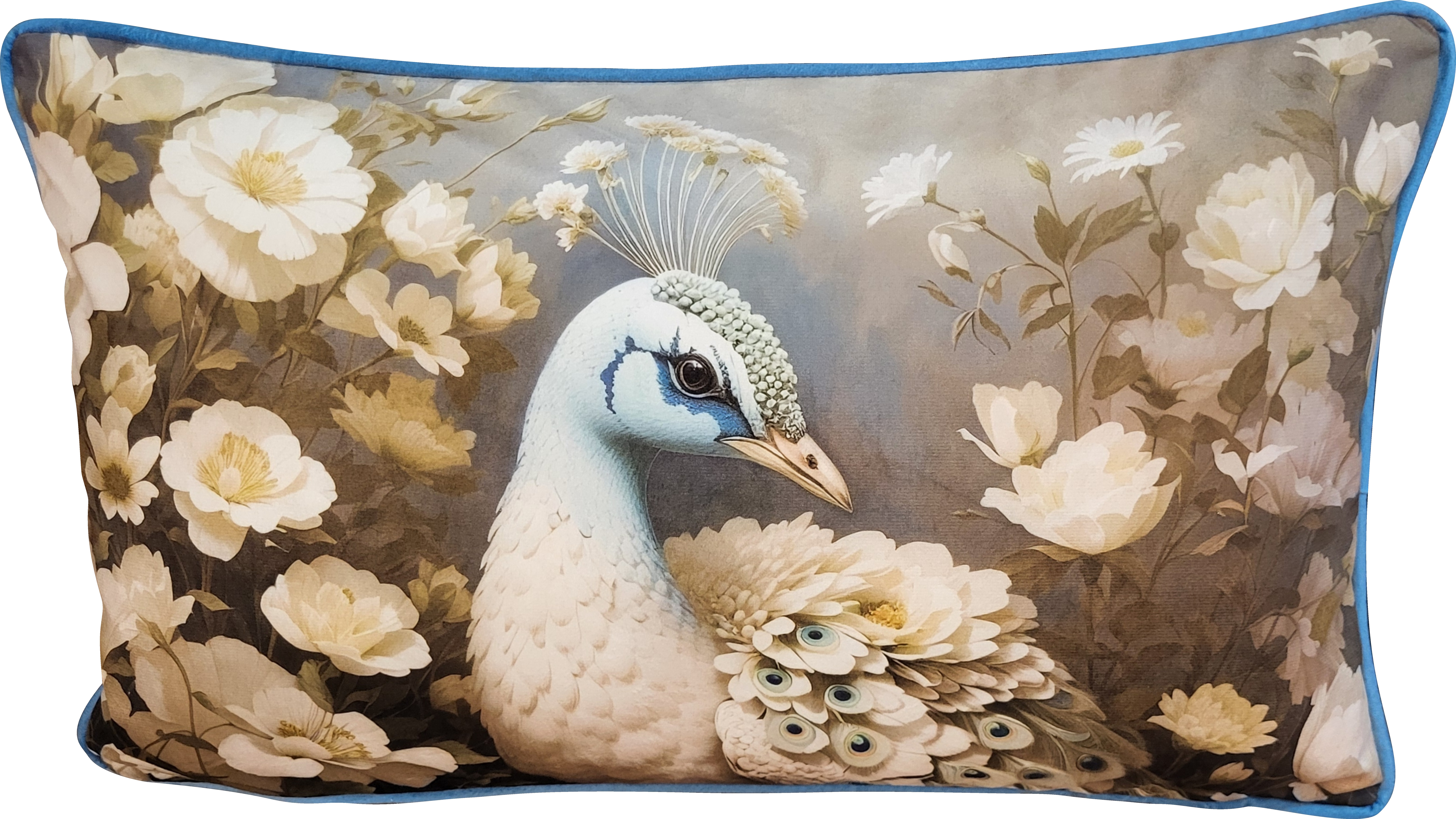 Housse de coussin paon DORA Housse de coussin paon DORA