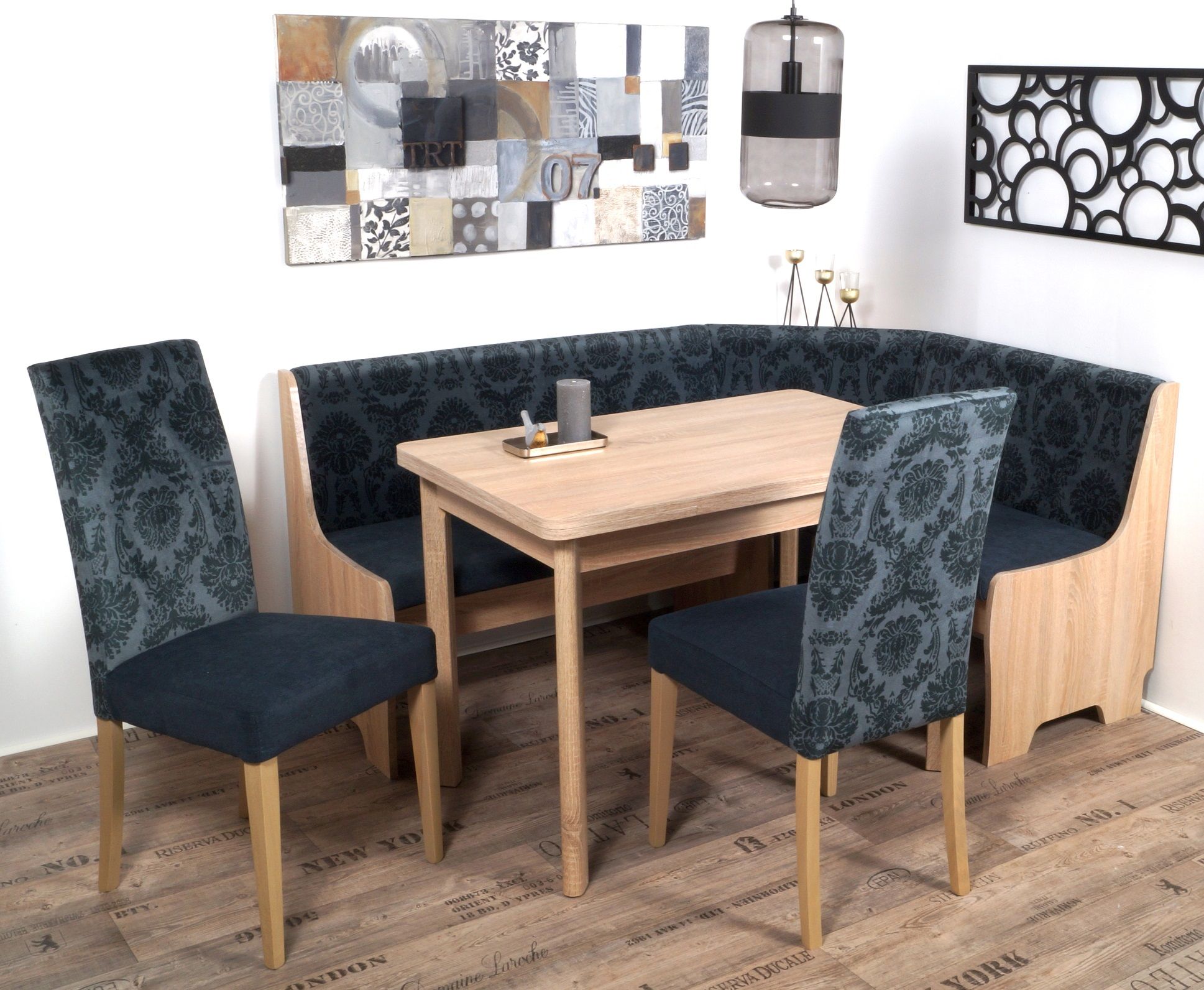 Coin repas avec banquette d'angle 4 éléments BREMEN