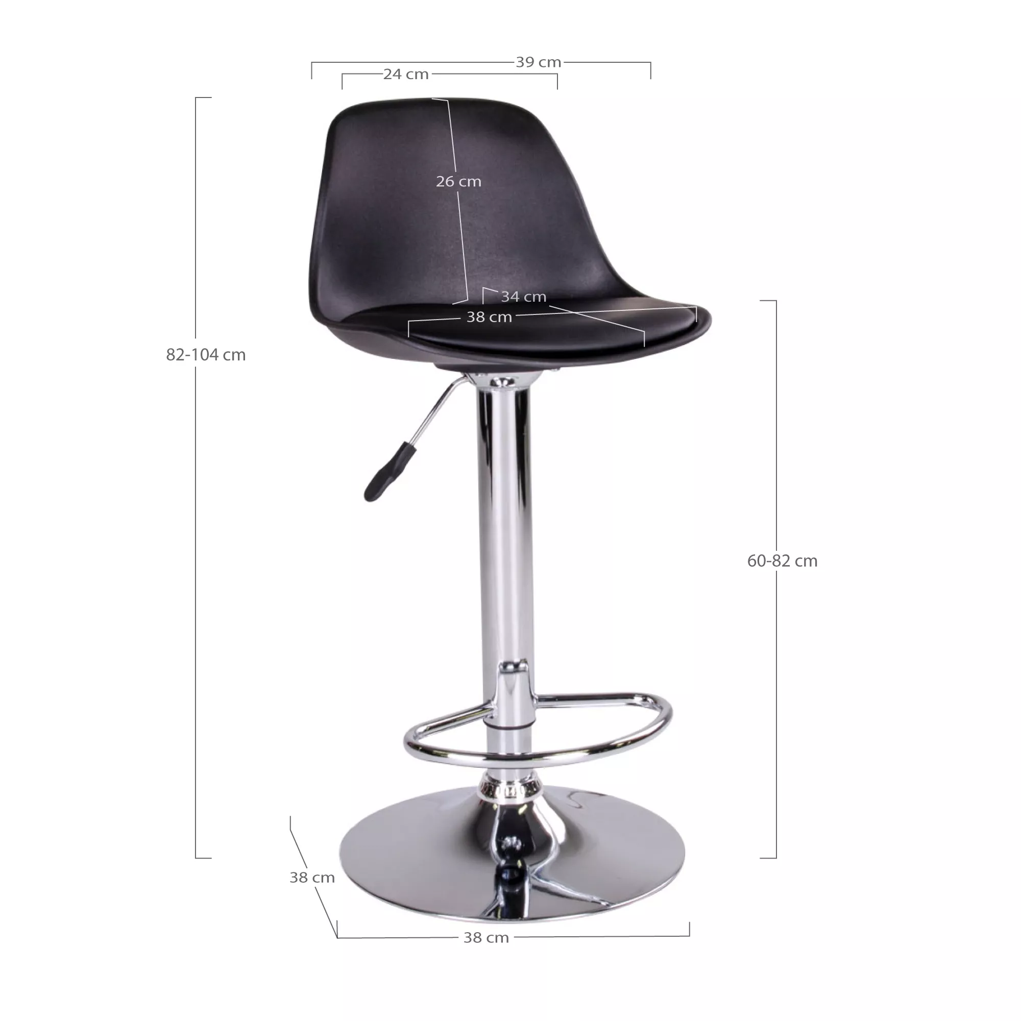 Lot de 2 tabourets de bar TRONDHEIM