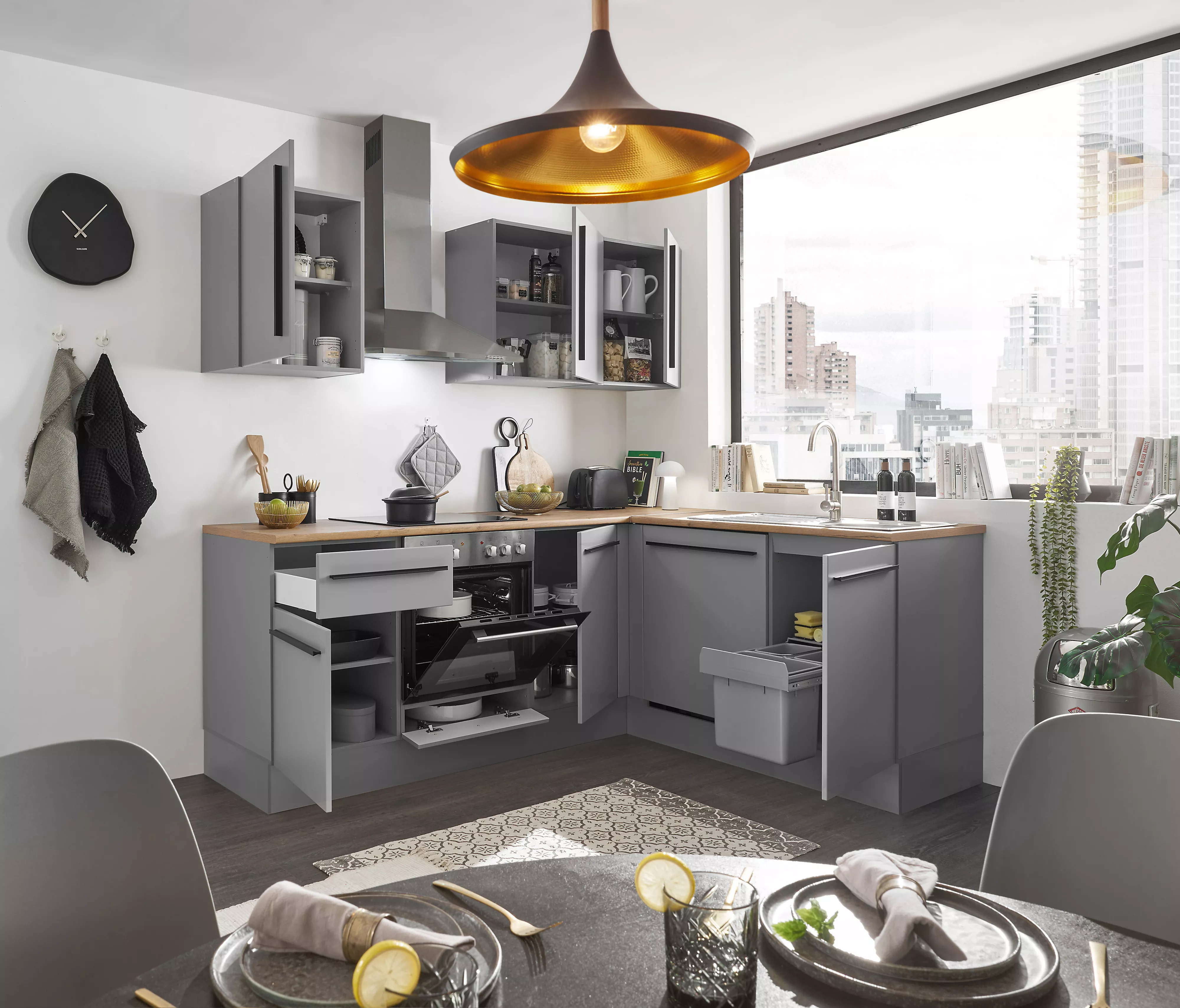 Bloc cuisine avec électroménager MANCHESTER (angle) I