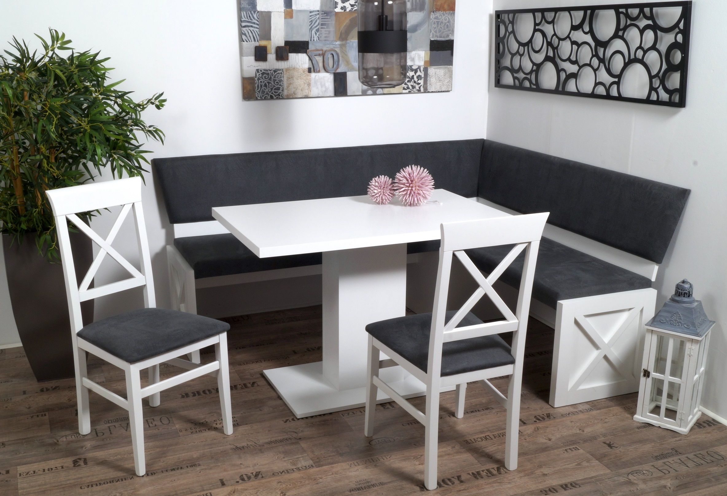 Coin repas avec banquette d'angle 4 éléments MADRANO