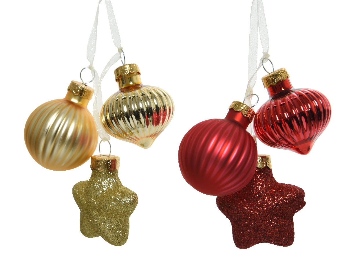 Grappe de 3 boules en verre ORNAMENT