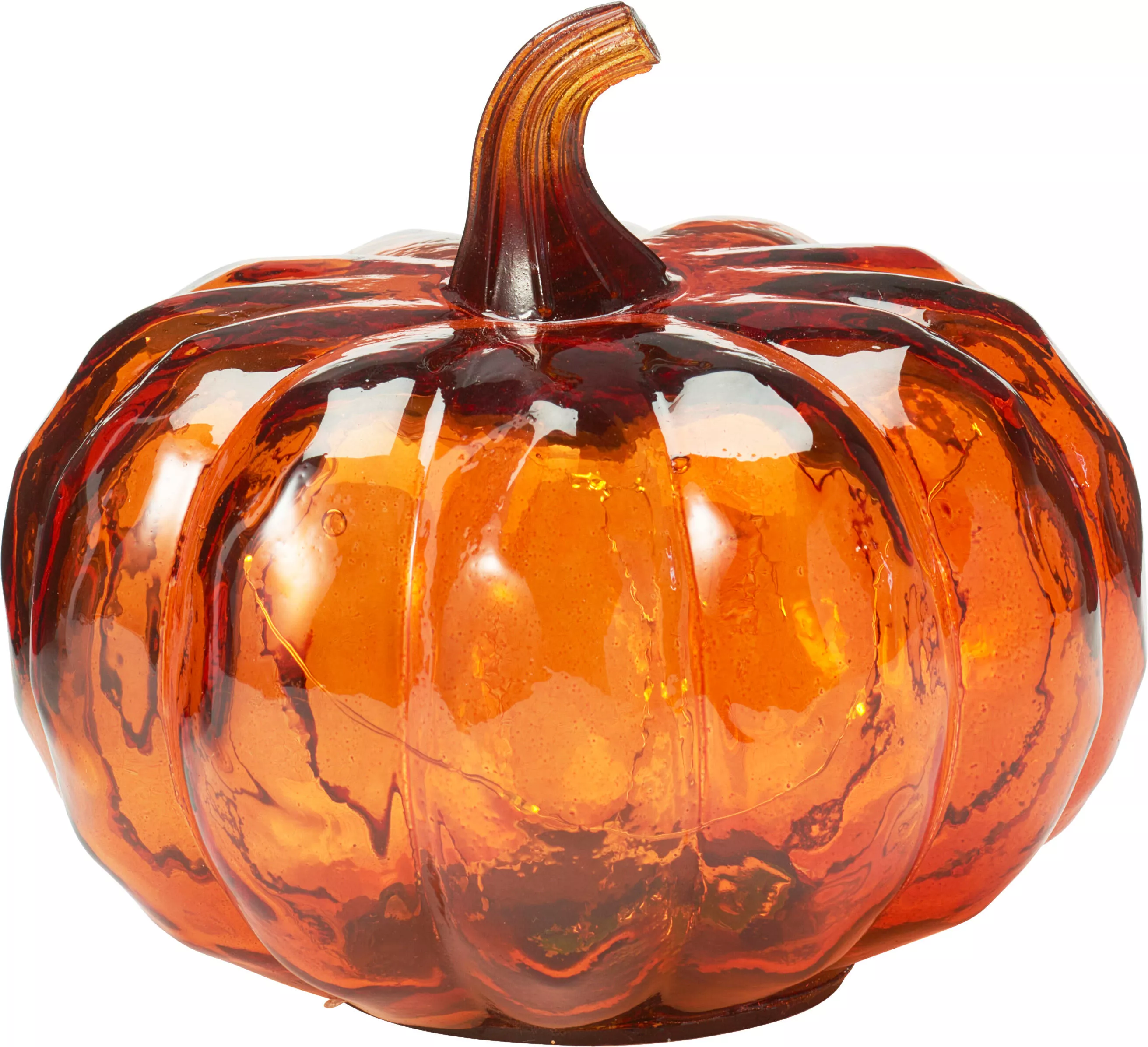 Citrouille en verre avec LED HERBST Citrouille en verre avec LED HERBST