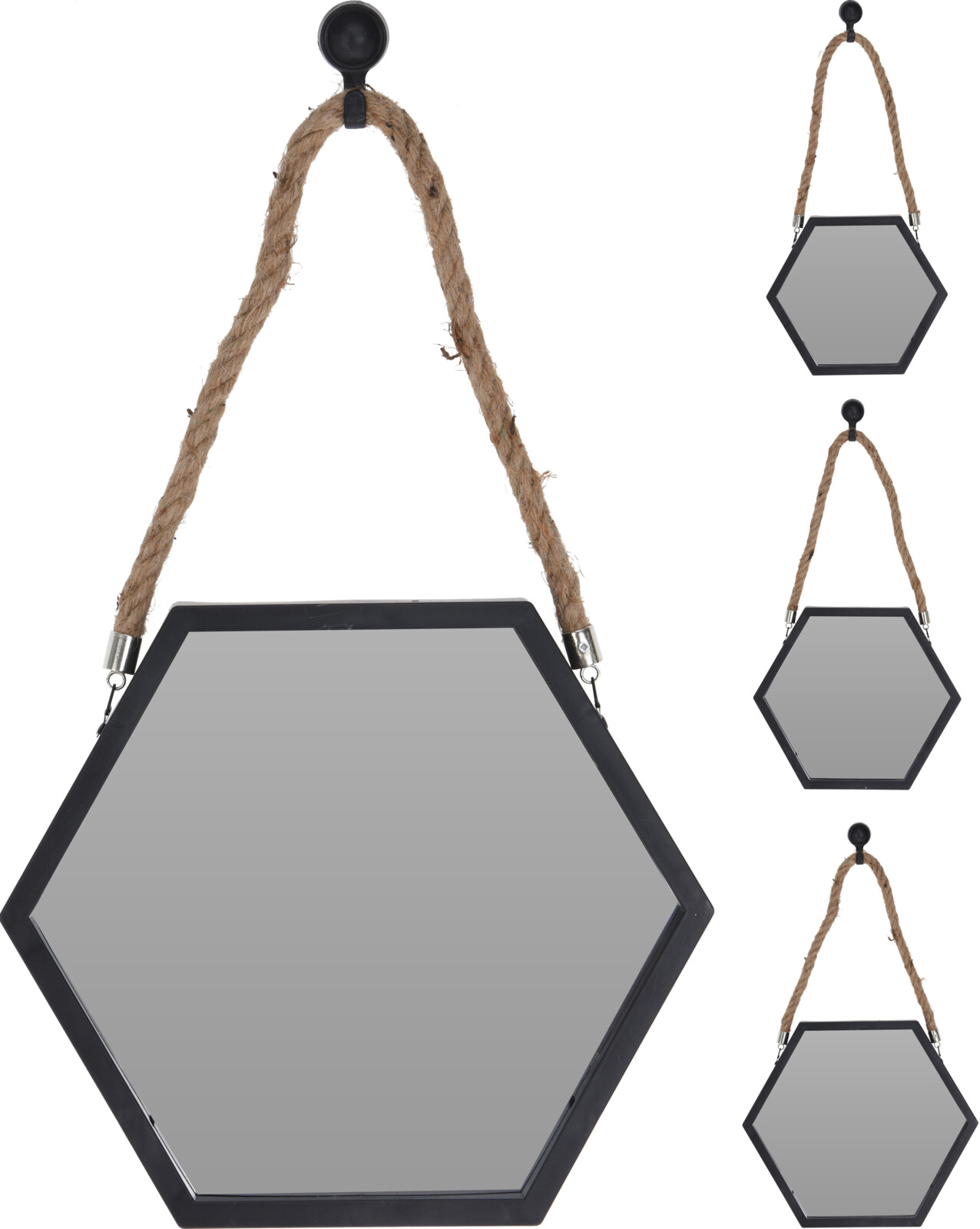 Miroirs hexagonaux par lot de 3