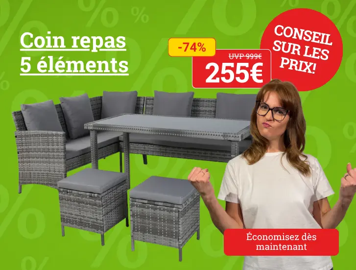 Bon plan ! Ensemble de salle à manger d'extérieur 5 pièces. Découvrez-le ici >