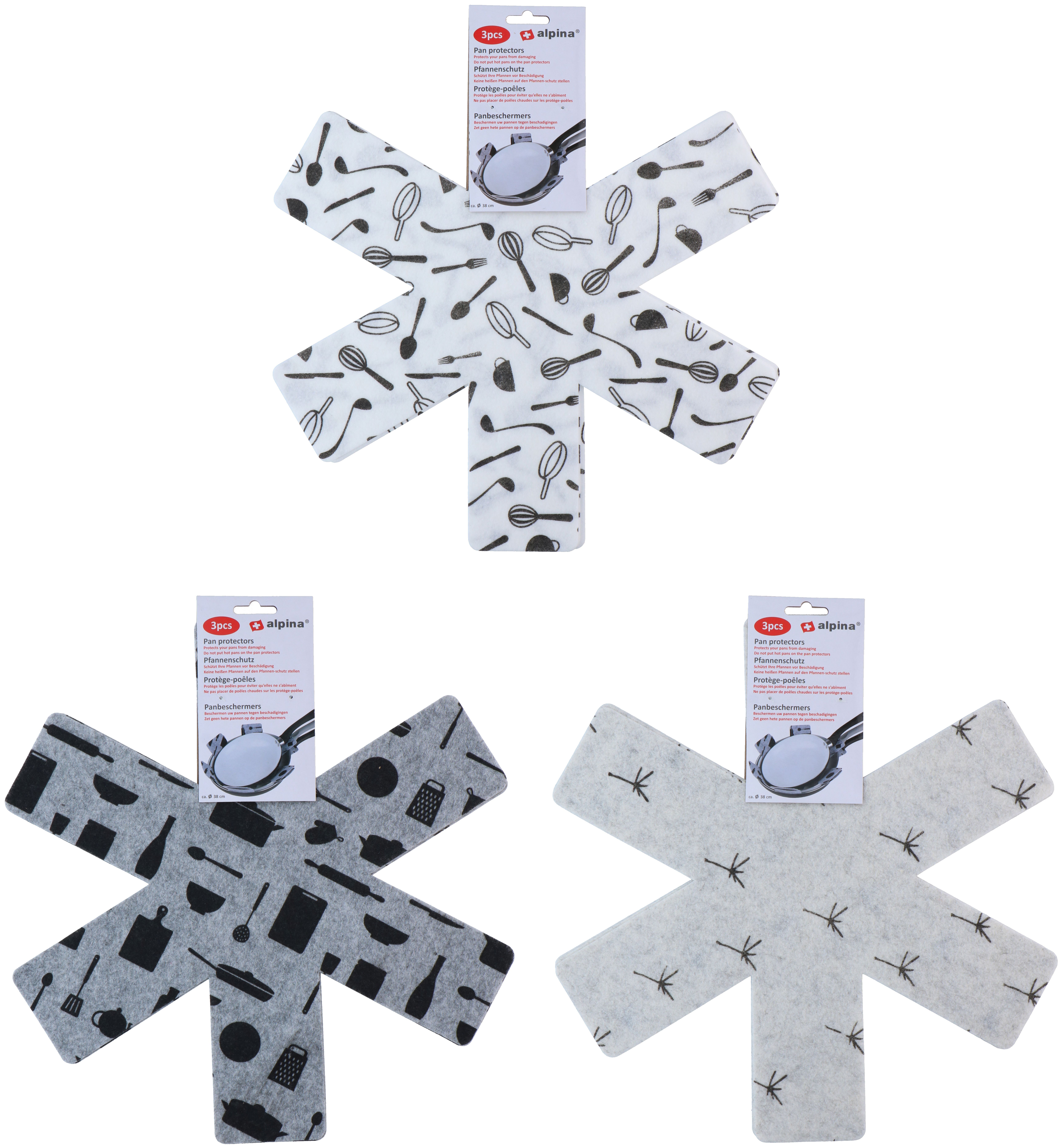 Lot de 3 feutres de protection pour poêles ALPINA Lot de 3 feutres de protection pour poêles ALPINA