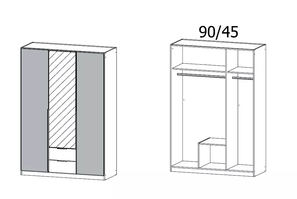 Armoire à portes battantes TEXAS-EXTRA