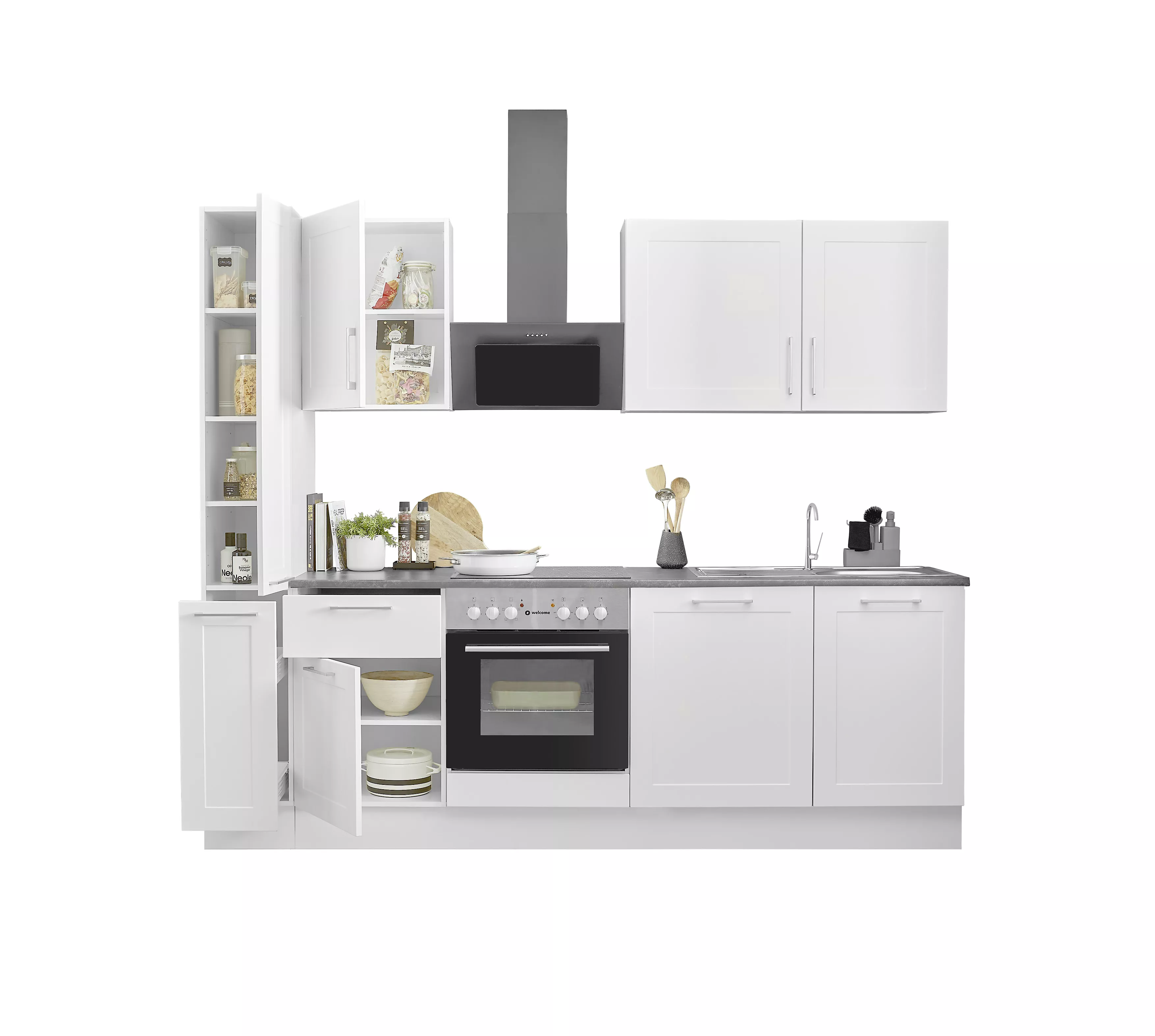 Bloc cuisine avec électroménager HASTINGS (bloc cuisine - armoire coulissante) I