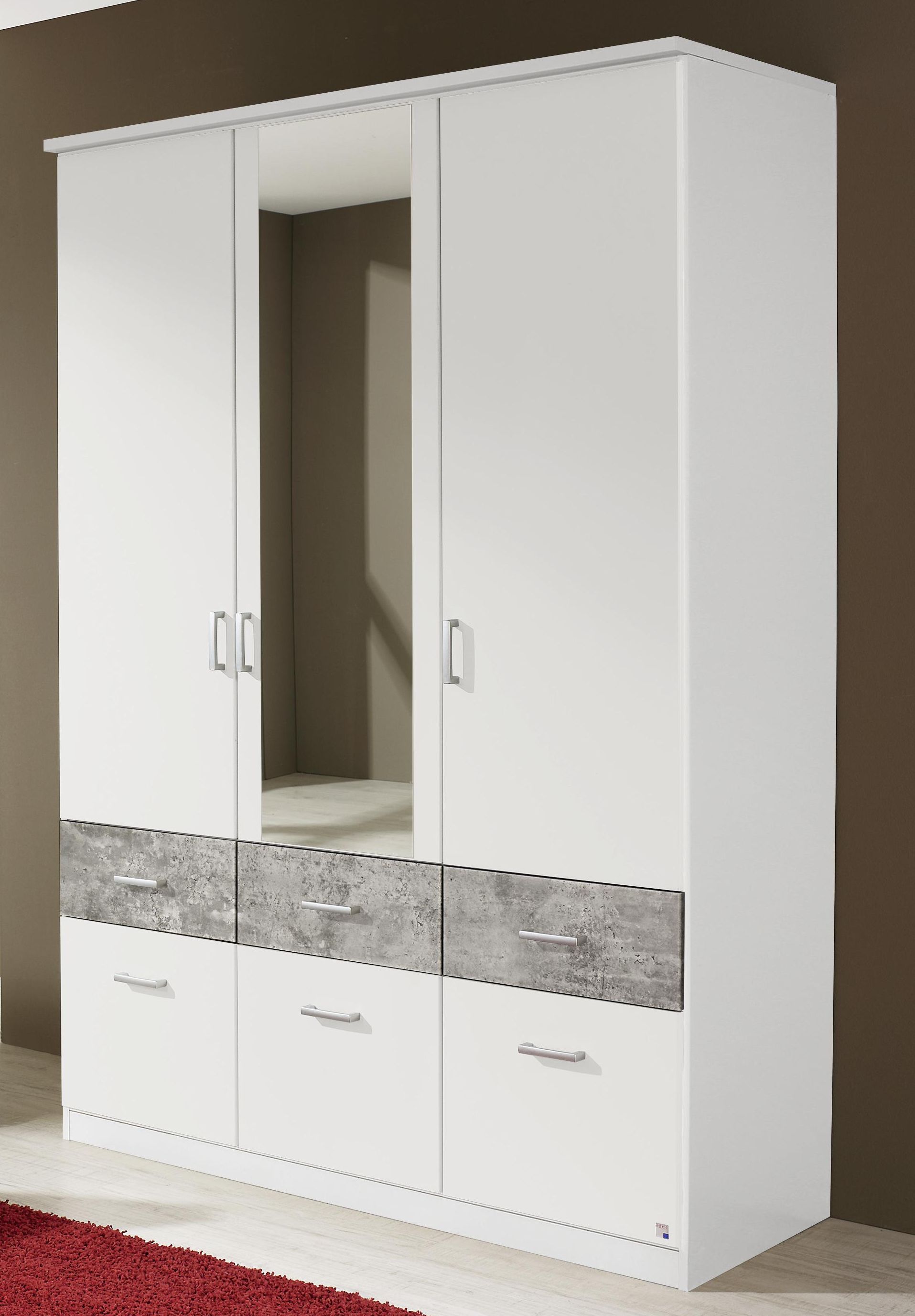 Armoire 2 portes avec 2 tiroirs blanc BREMEN 