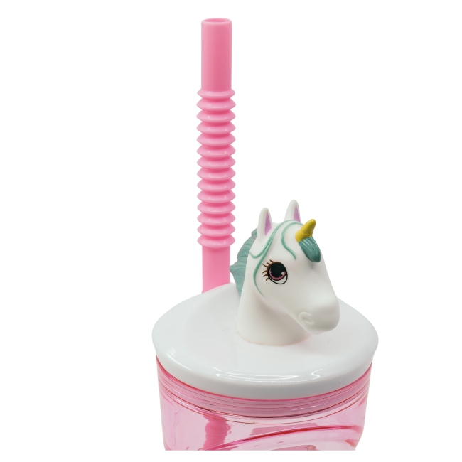 Gourde 3D avec paille licorne RAINBOW