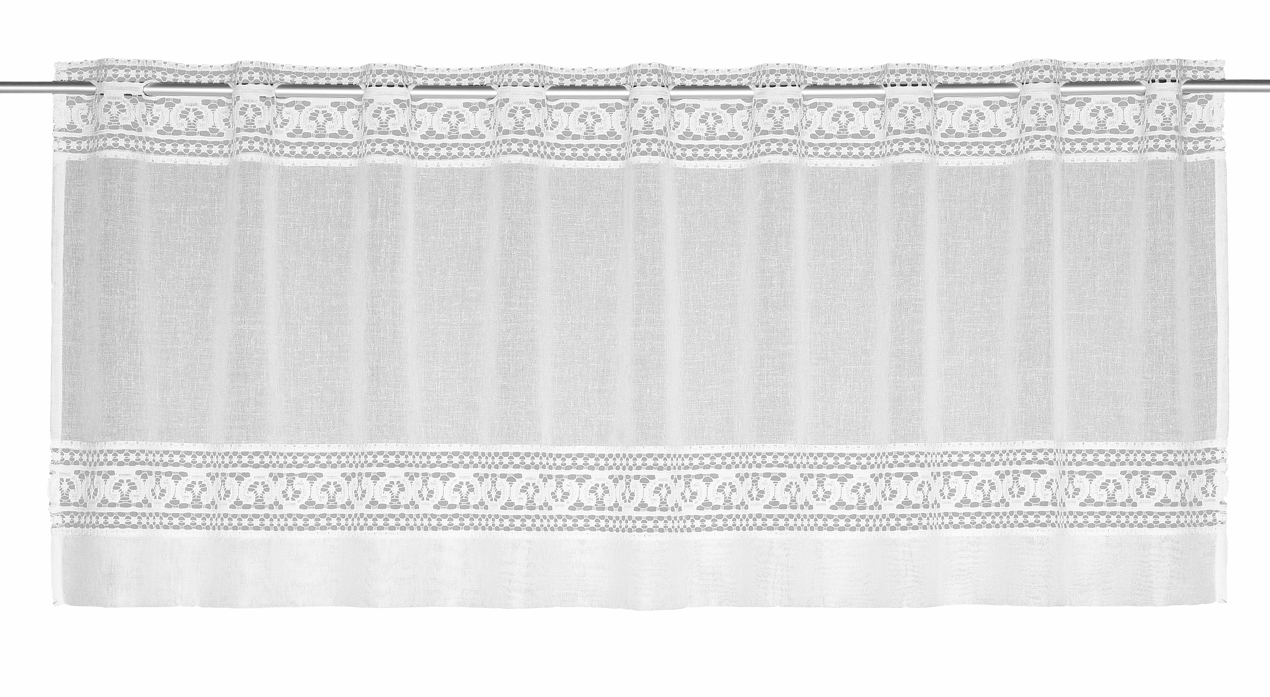 Rideau brise-bise 50x145cm ton blanc KATE