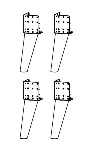 Lot de 4 pieds de lit MAVI-EXTRA