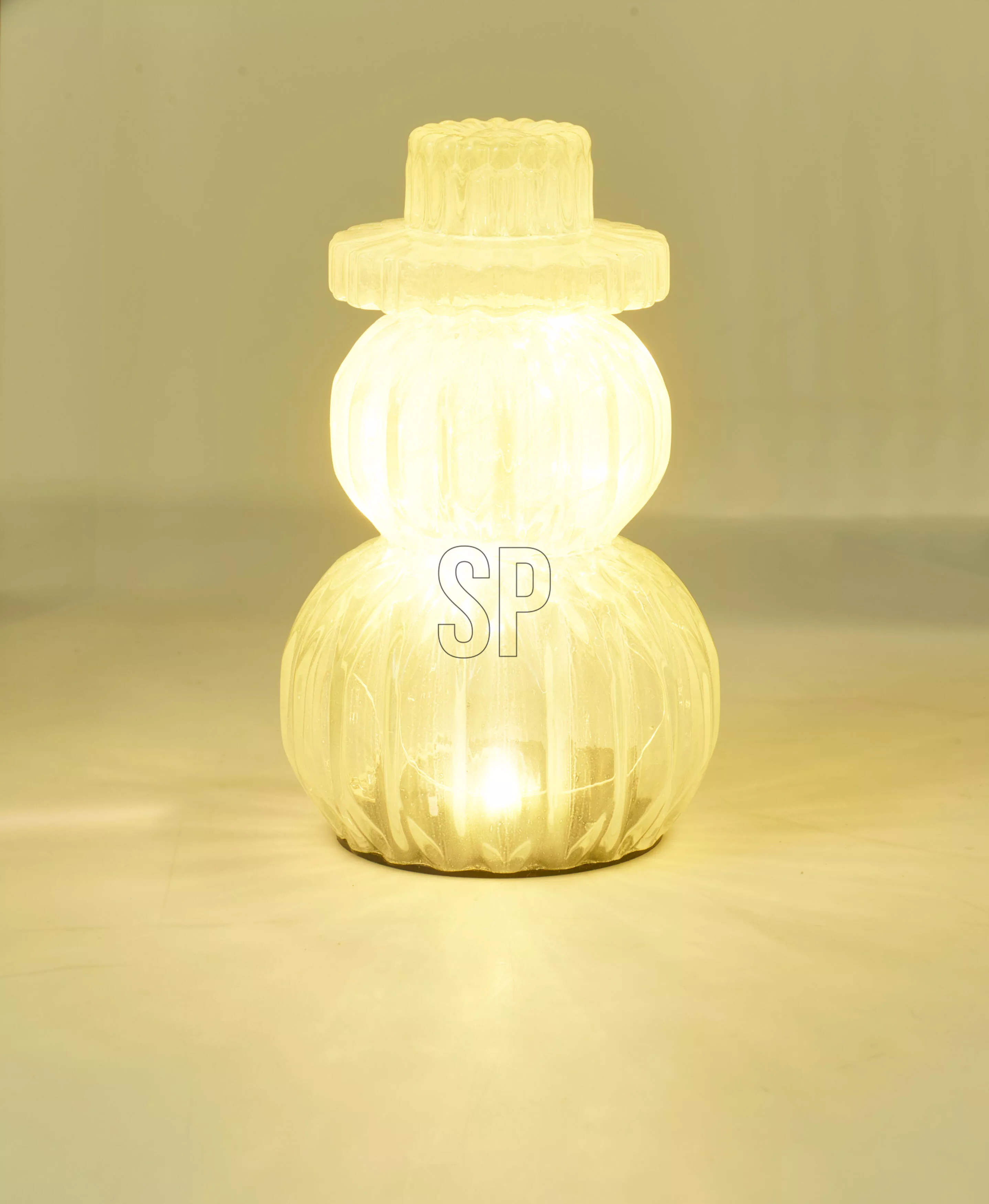 Bonhomme de neige LED en verre CHRISTMAS Bonhomme de neige LED en verre CHRISTMAS