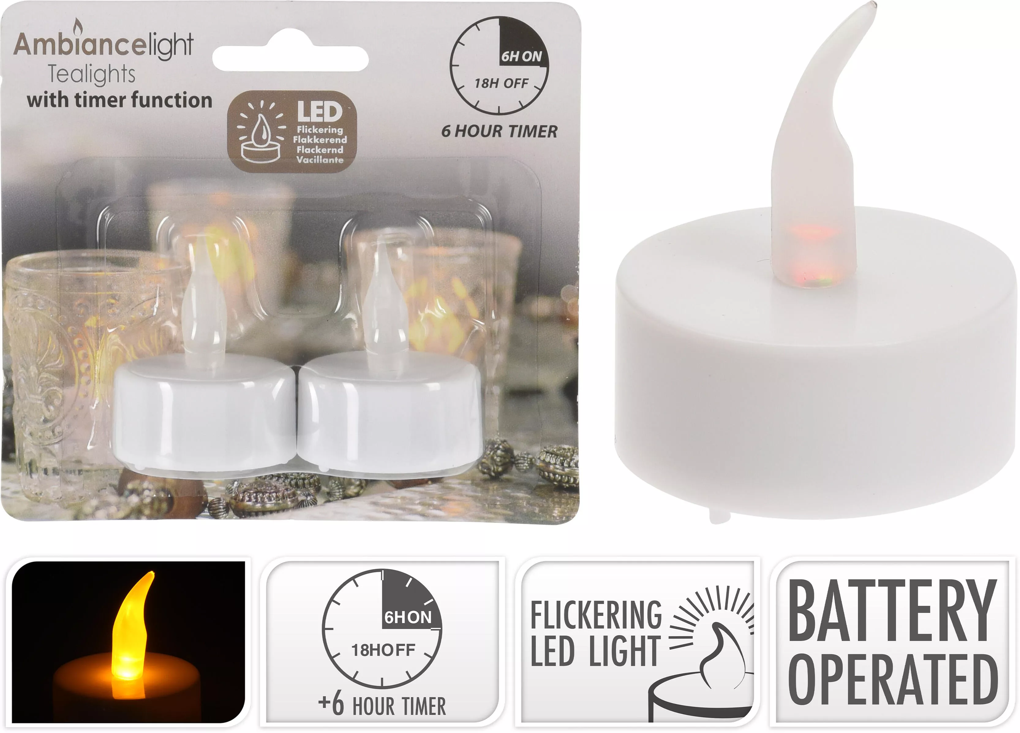 Lot de 2 bougies chauffe-plats LED
