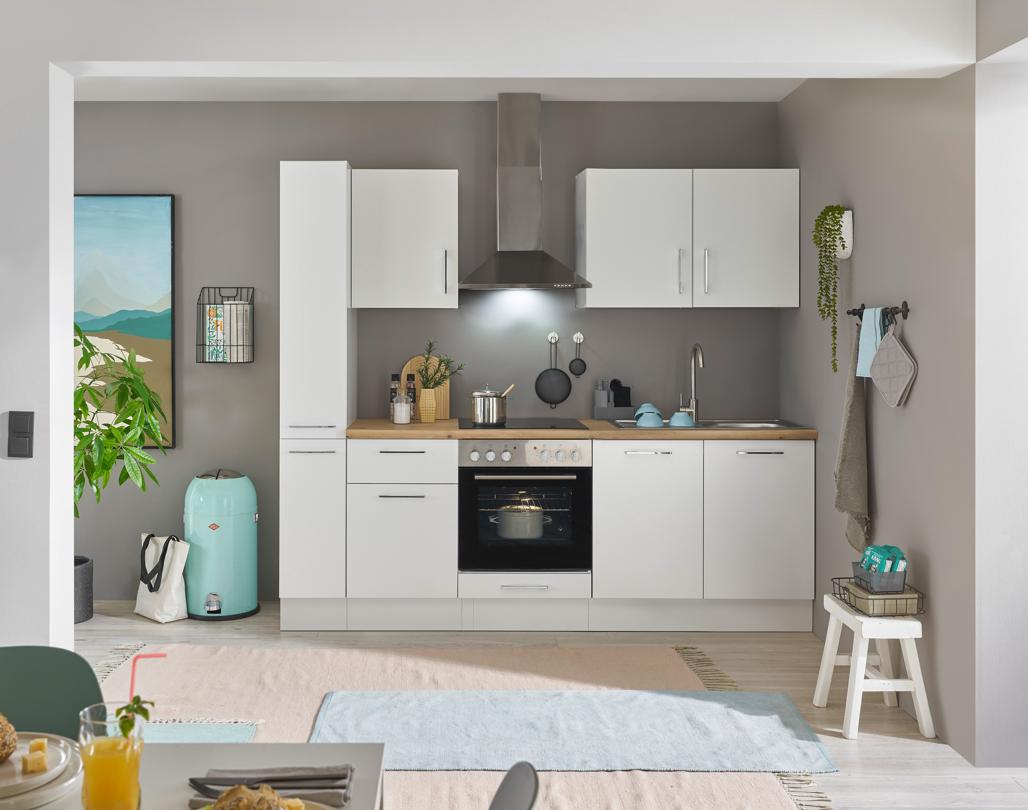 Bloc cuisine avec électroménager CORNWALL (bloc cuisine-armoire coulissante) I