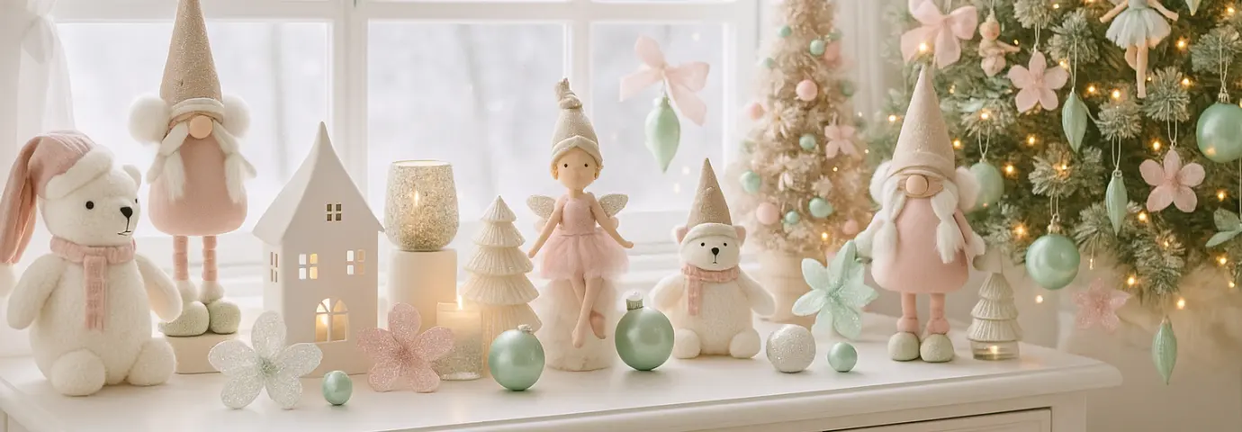 Décorations de Noël : rose et menthe