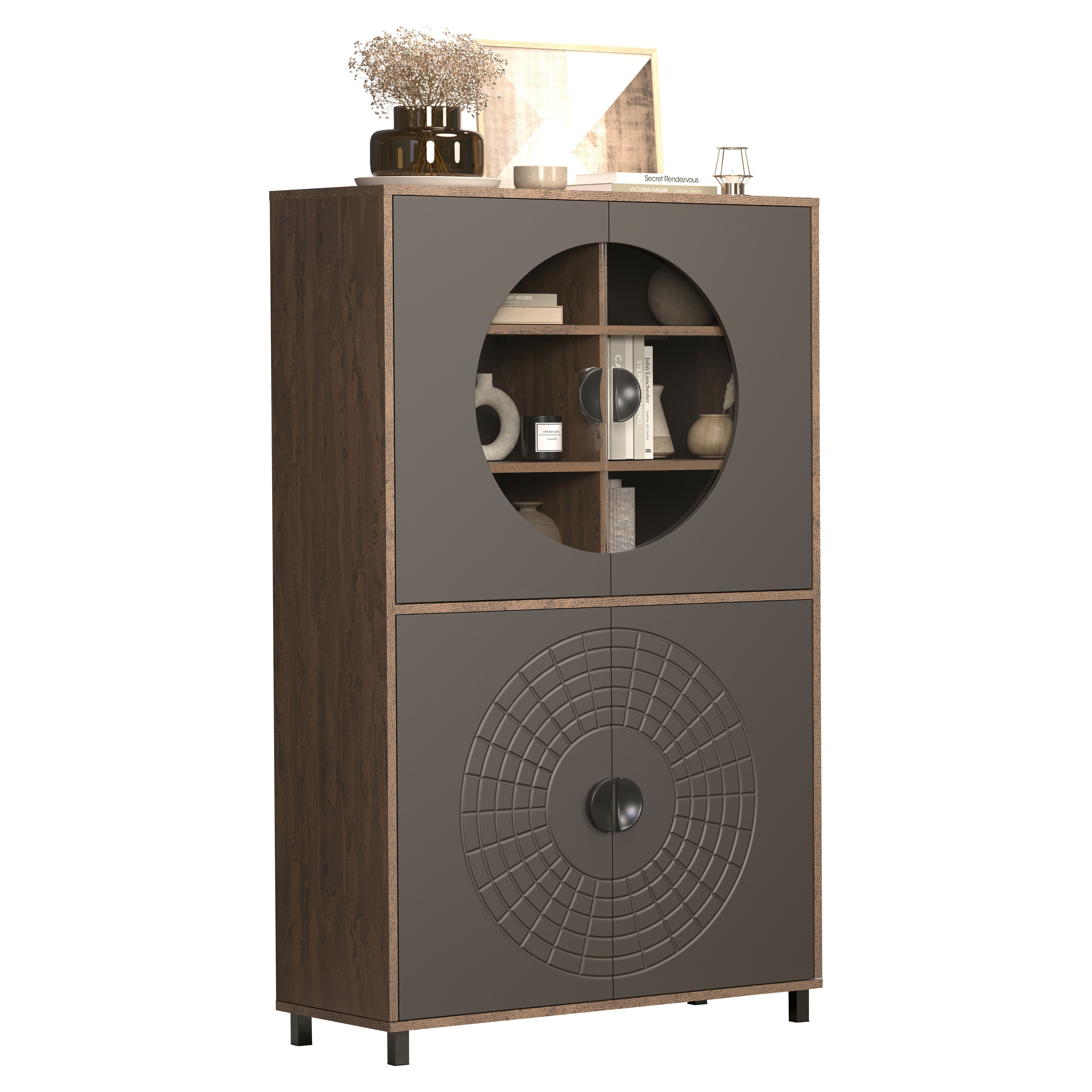 Bahut haut vitrine FUSION