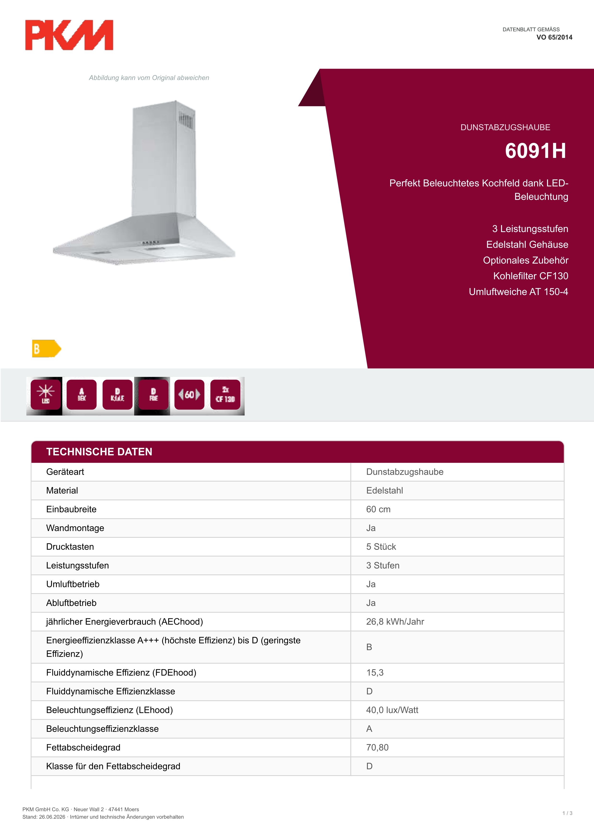 Range hood 6091H