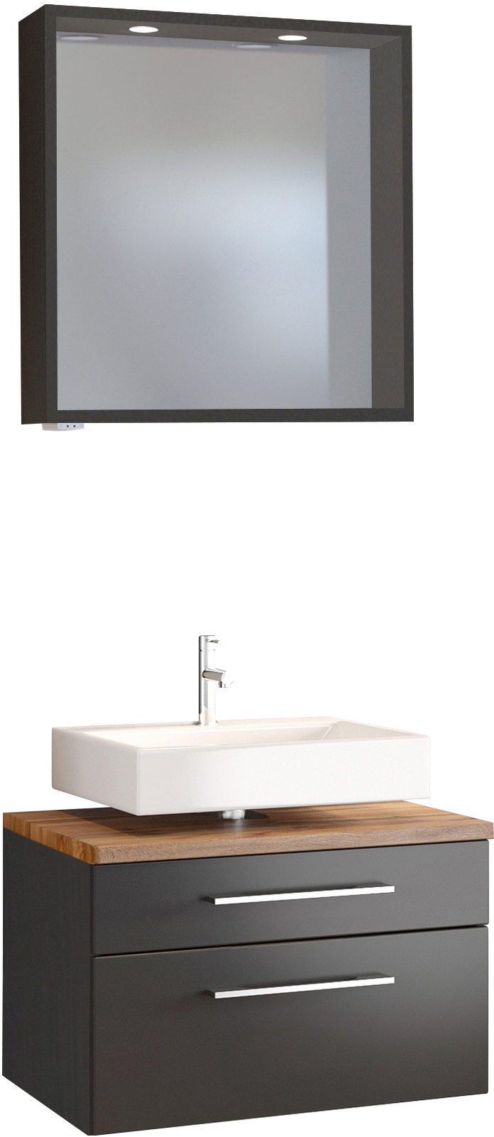 Meuble sous vasque 60 avec panneau miroir DAVOS Meuble sous vasque 60 avec panneau miroir DAVOS