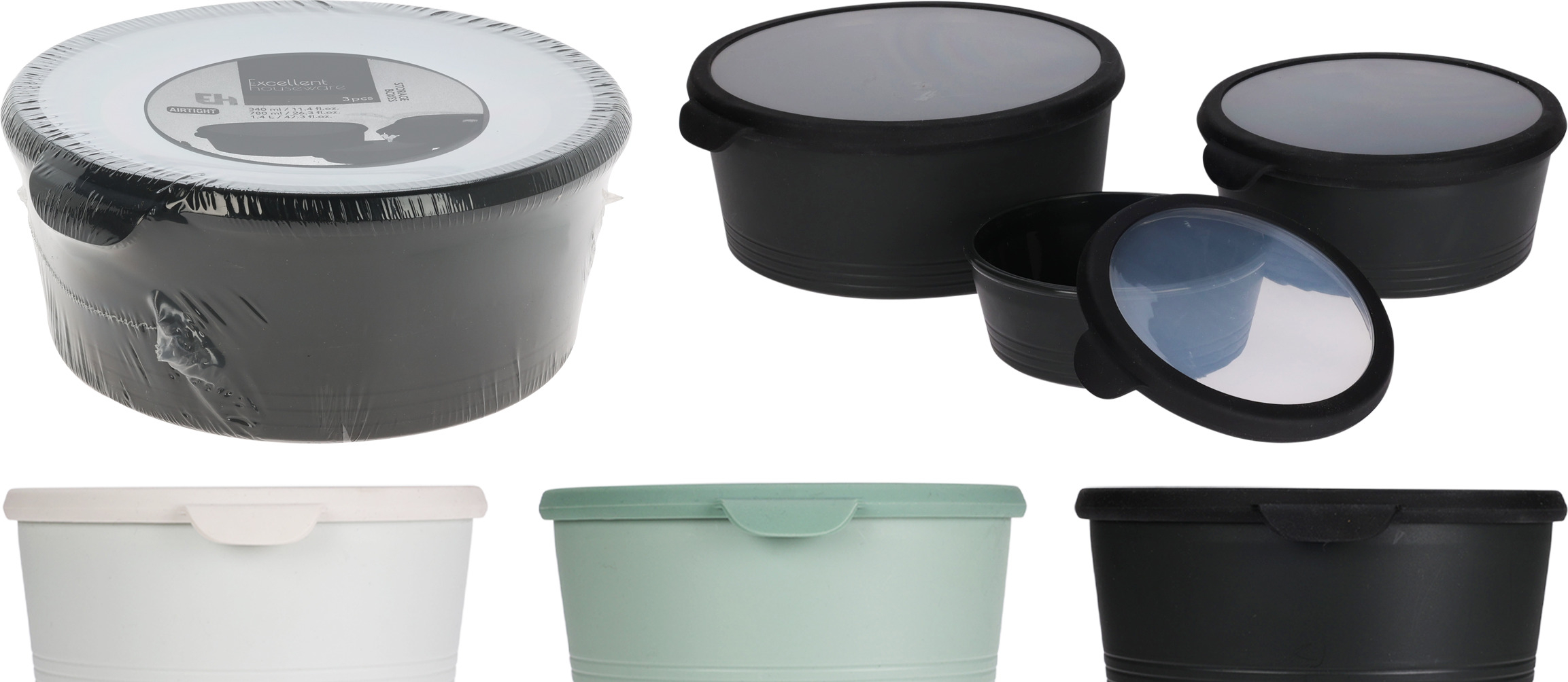 Lot de 3 boîtes alimentaires EH