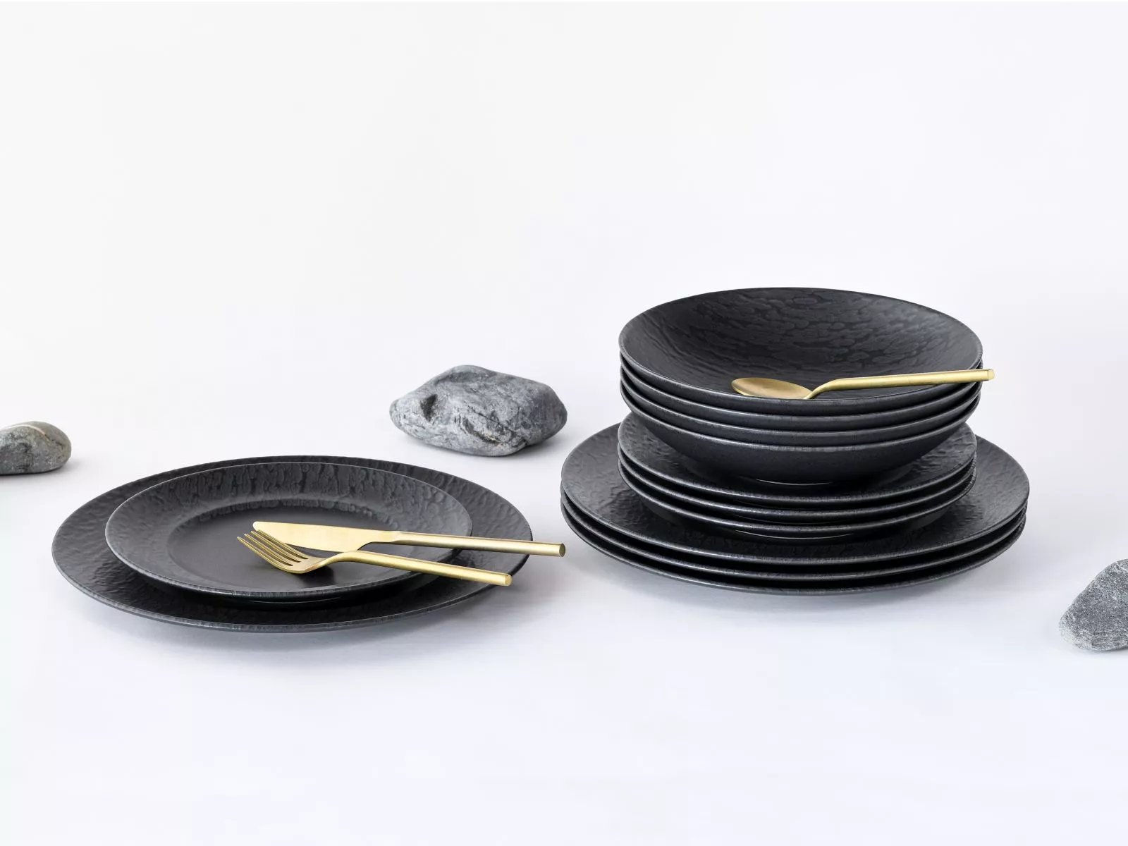 Service de table 12 pièces RONDO BLACK SCHIEFER