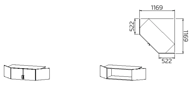 Rehausse pour armoire d'angle BREMEN-EXTRA