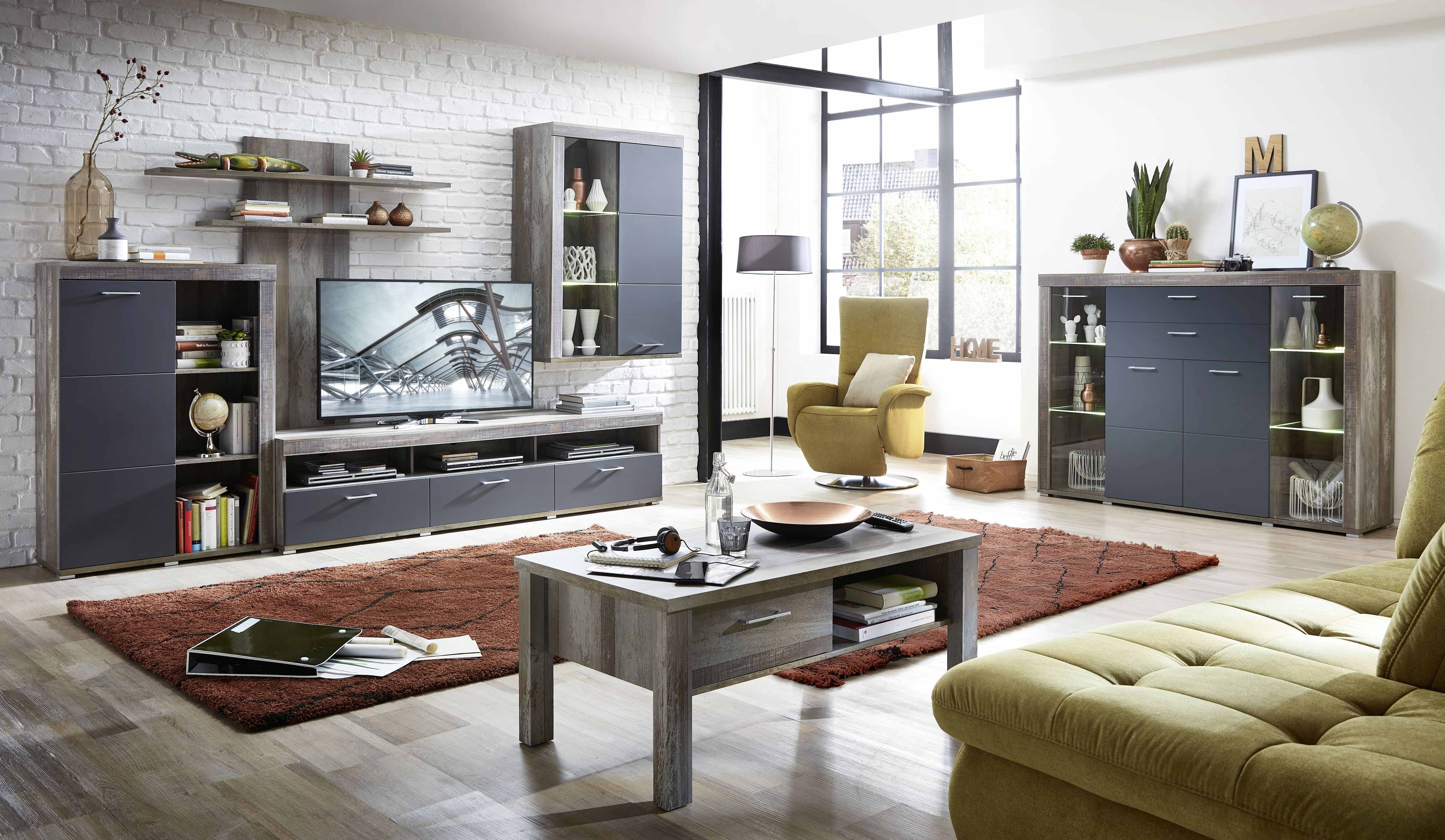 Mur TV avec bahut haut et table basse CROWN X Mur TV avec bahut haut et table basse CROWN X