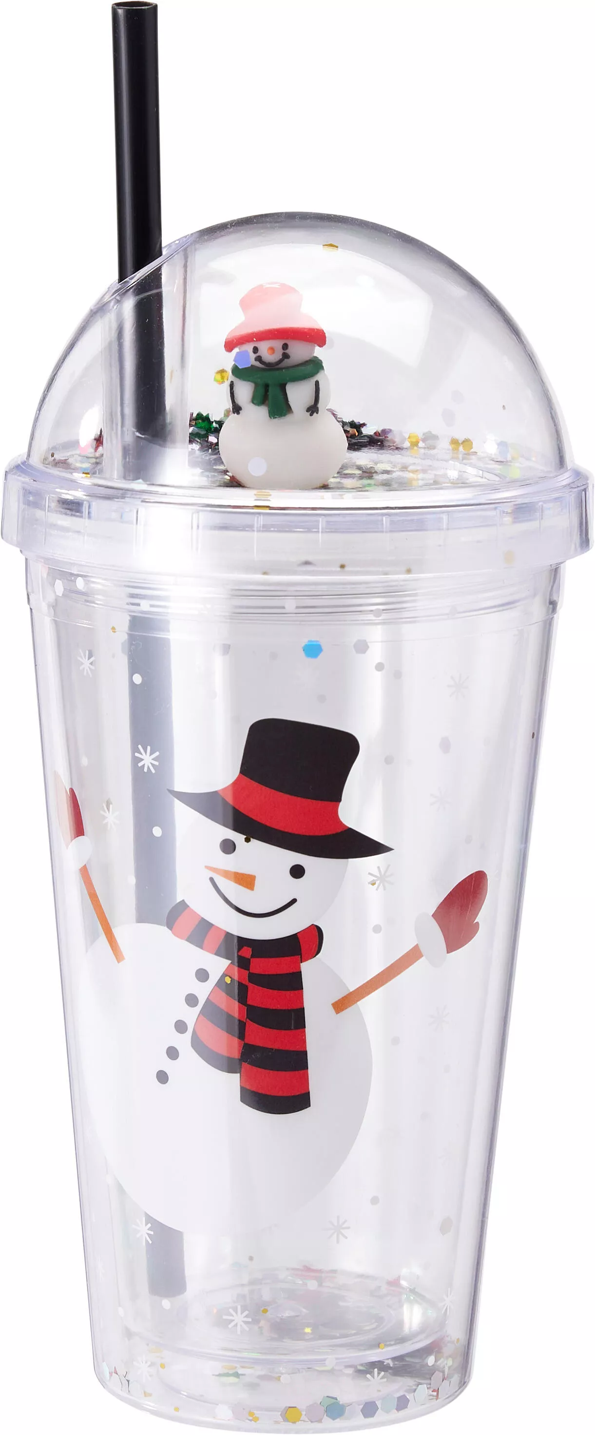 Gobelet avec figurine 3D et neige dans le couvercle CHRISTMAS