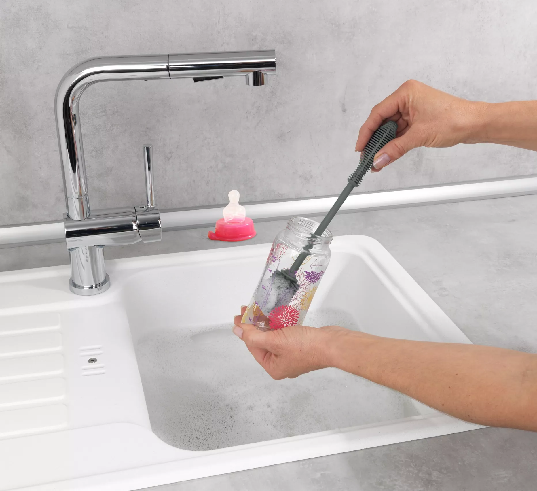 Brosse à vaisselle en silicone Sia