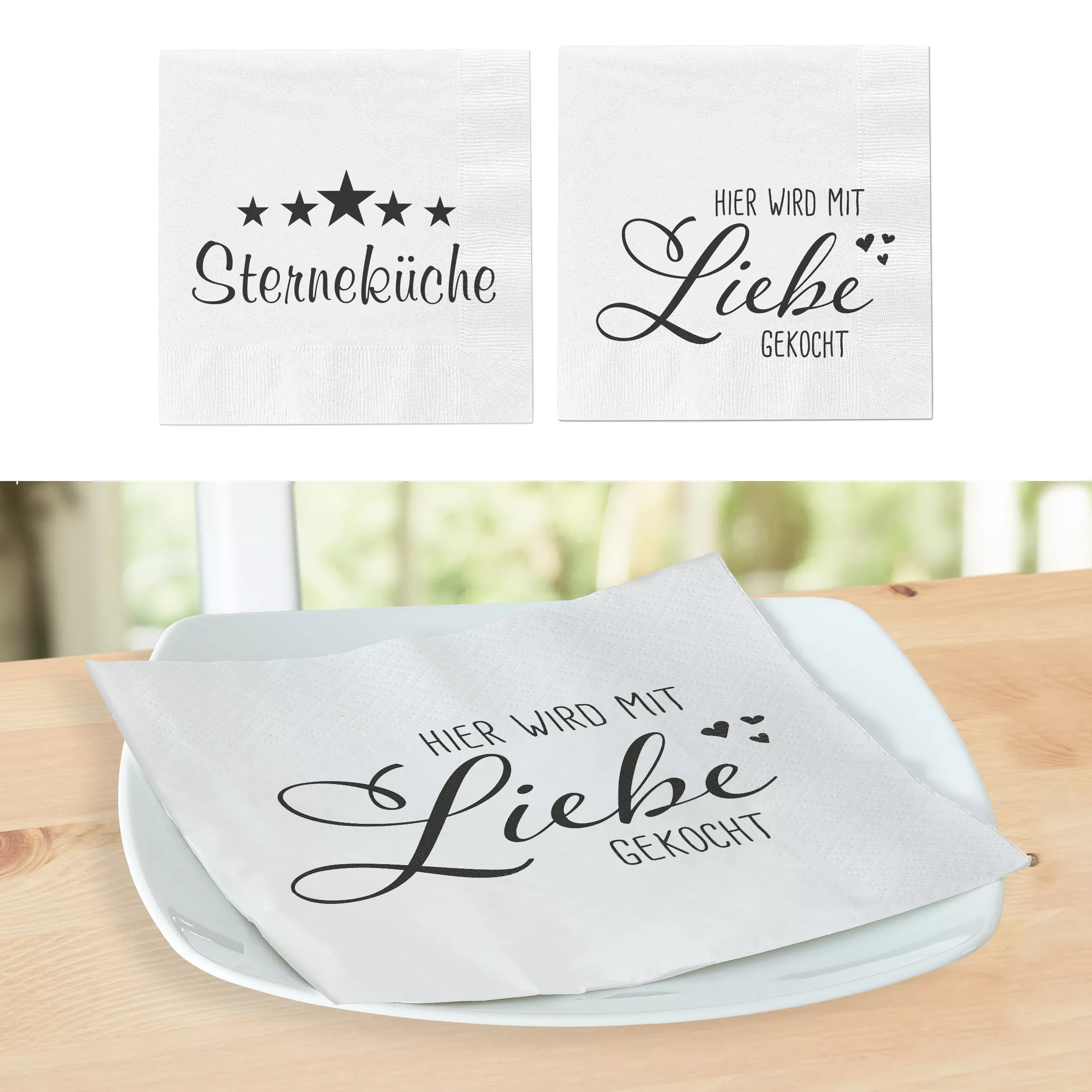 Lot de serviettes imprimées KITCHEN