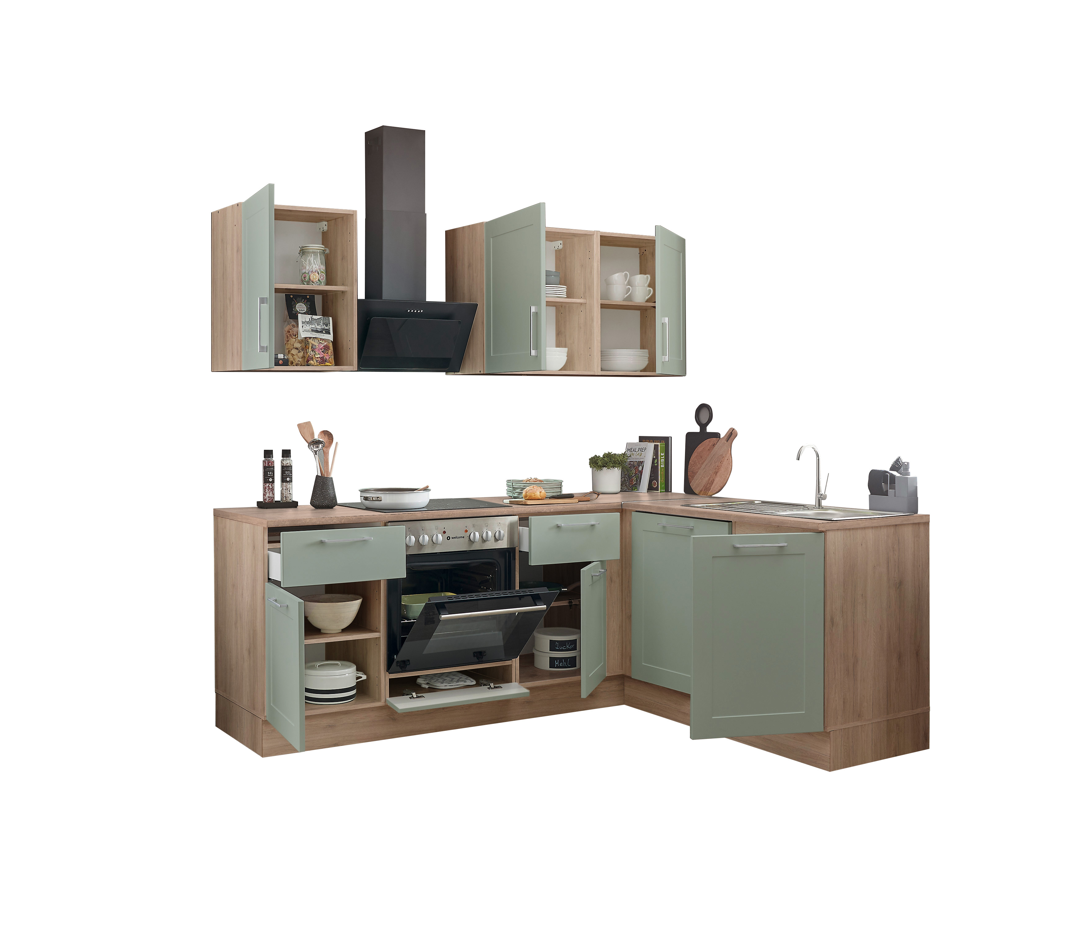 Bloc cuisine avec électroménager HASTINGS (cuisine d'angle) II