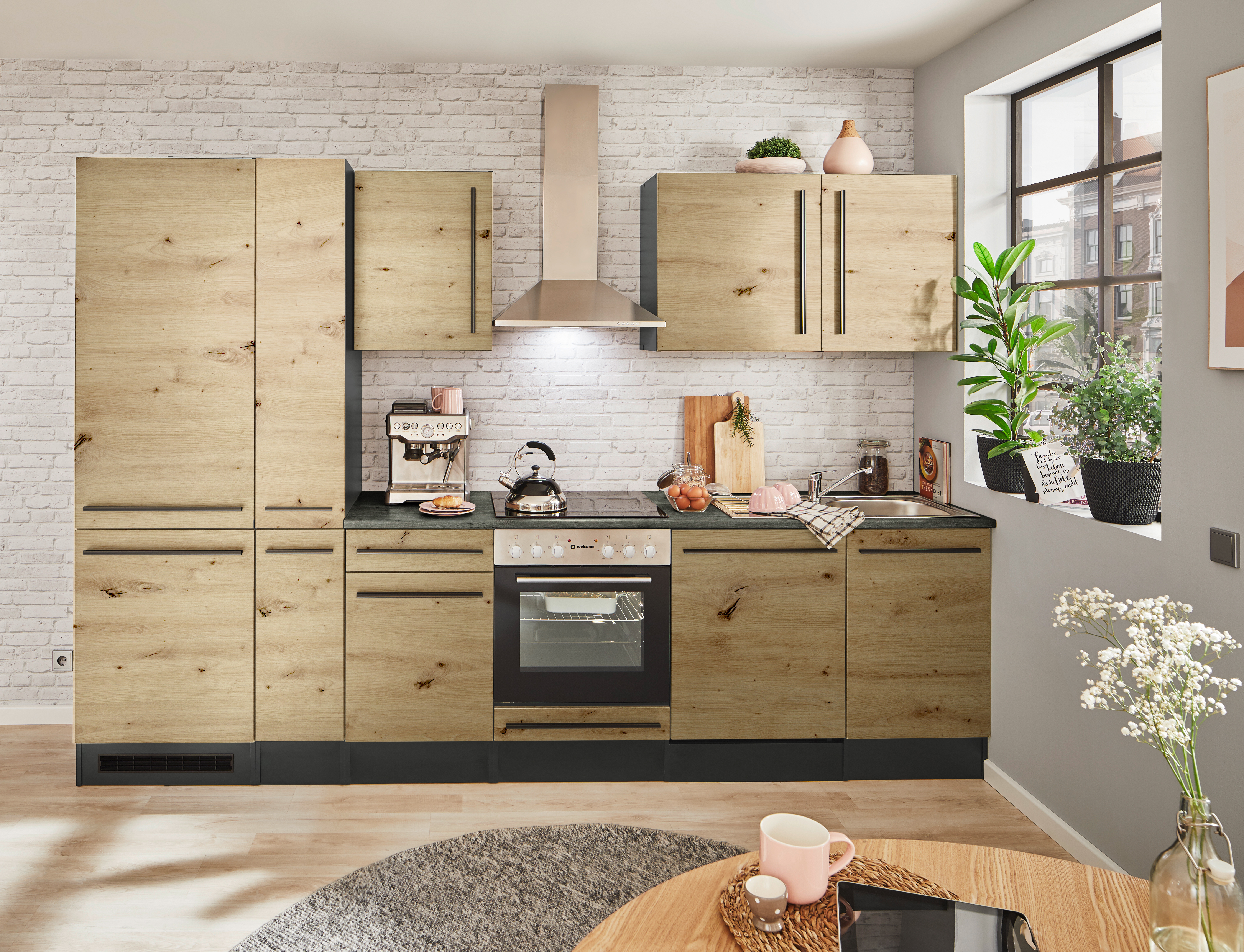 Bloc cuisine avec électroménager JAZZ 8 (bloc cuisine - réfrigérateur - armoire coulissante) III