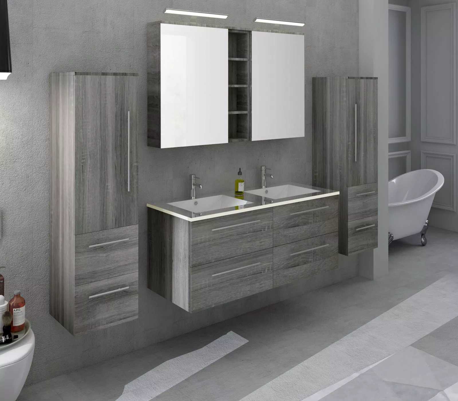 Salle de bains combinée 4 éléments 395141