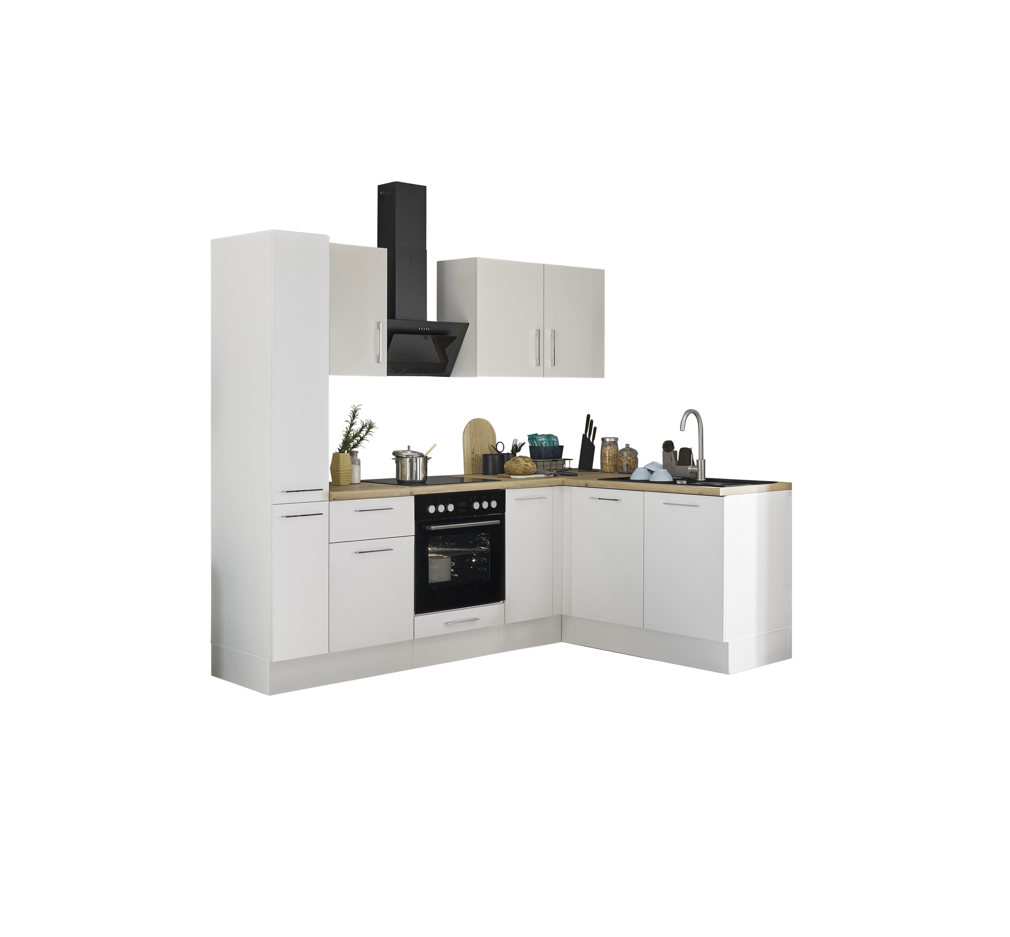 Bloc cuisine avec électroménager CORNWALL (cuisine d'angle-armoire coulissante) II Bloc cuisine avec électroménager CORNWALL (cuisine d'angle-armoire coulissante) II